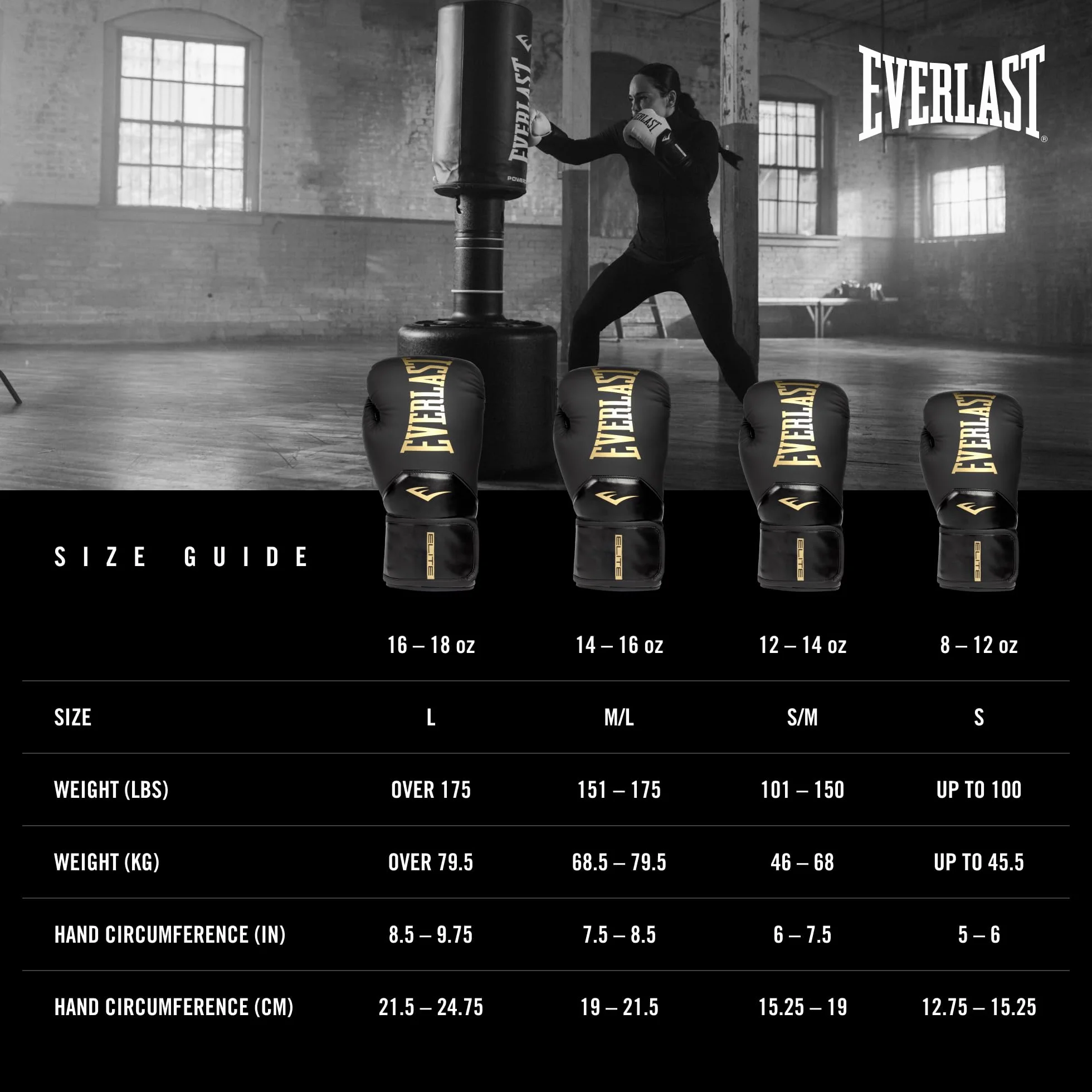 Everlast Pro Style Elite Ćwiczenia treningowe rękawice bokserskie do sparingów, ciężkich toreb i rękawiczek