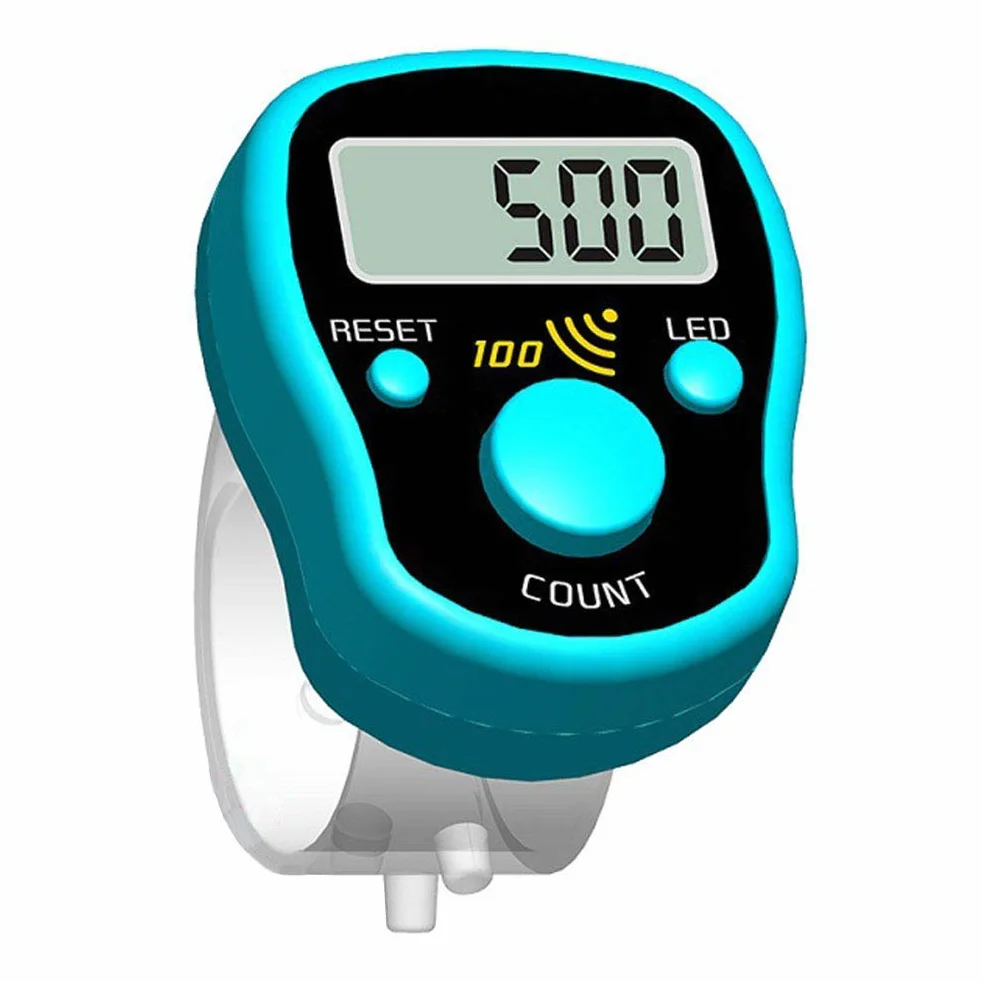 Random Color Finger Counter Digital LED Electronic Handheld Tally Counter Clicker Finger Ring Golf Digit Stitch Marker