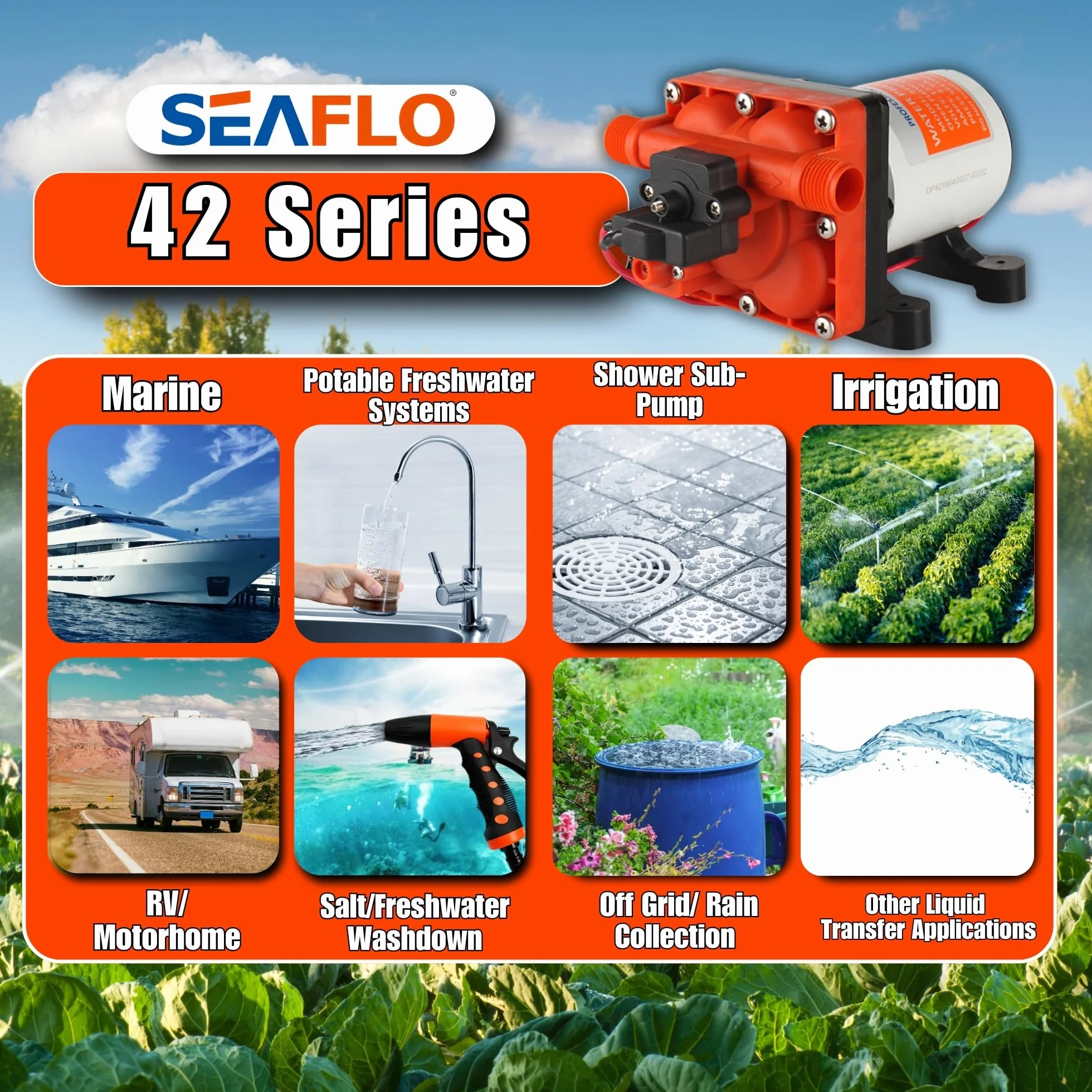 Seaflo Pompa membranowa serii 42 12 V/24 V 3,0 GPM 55PSI