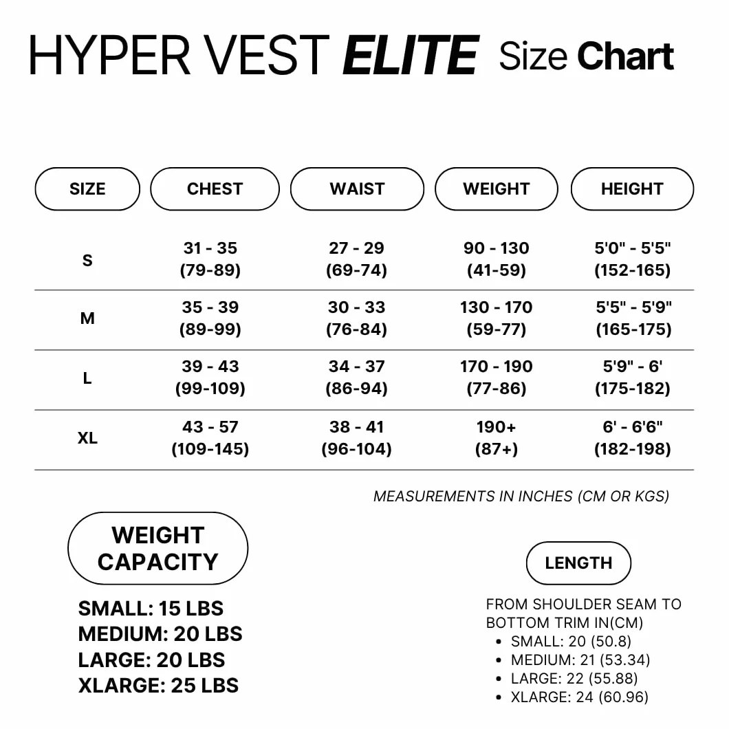 Hyperwear Hyper Vest ELITE kamizelka obciążeniowa CORDURA® zamek błyskawiczny stalowe obciążniki do biegania