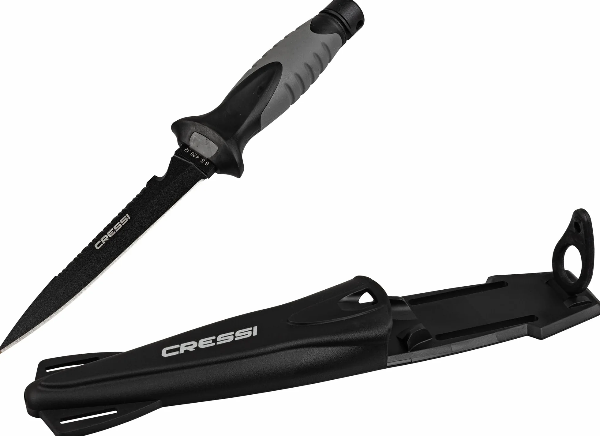 Cressi Unisex-Adult Finisher Knife Nóż Do Nurkowania,Czarny,26 Cm,Rc559300