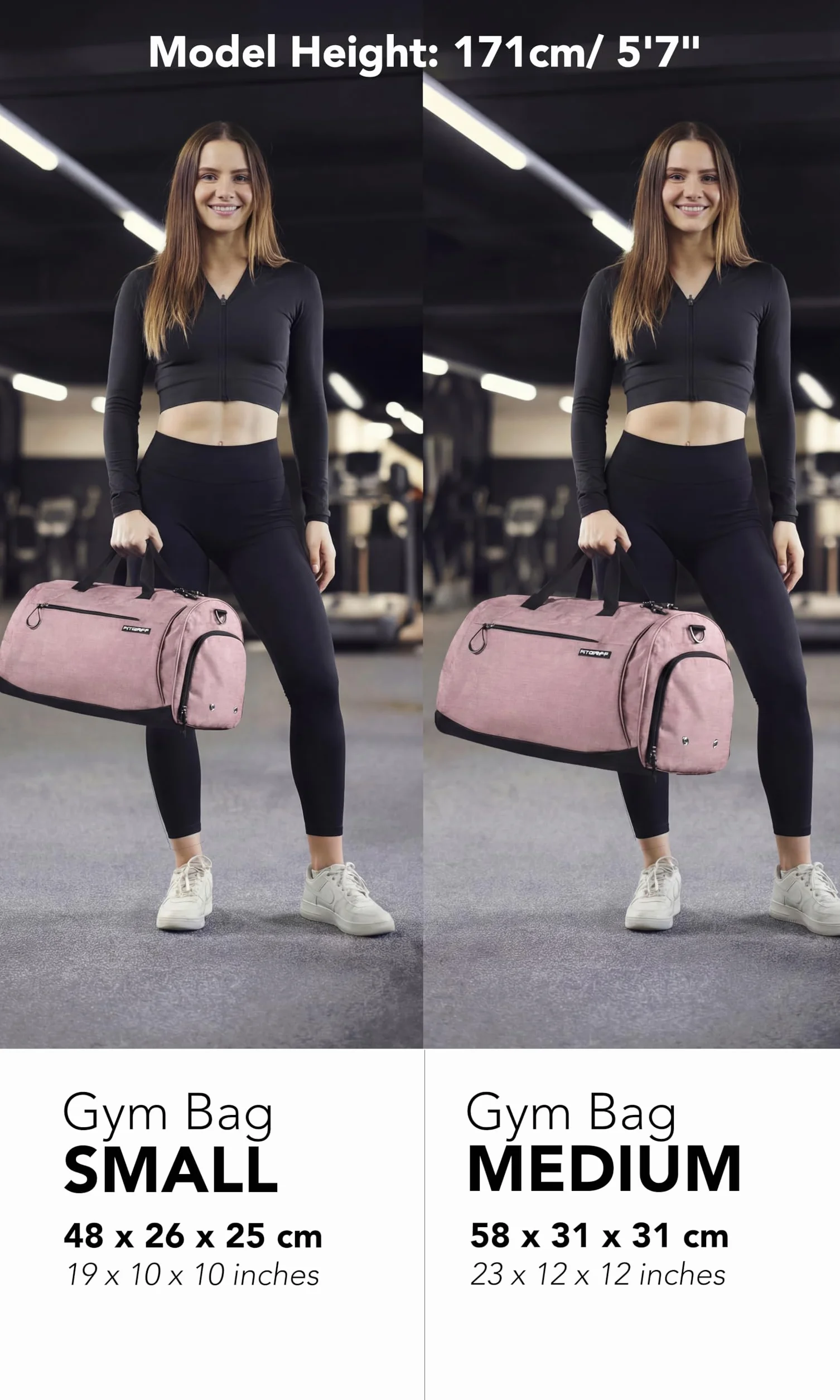 Fitgriff® Torba sportowa podróżna z kieszenią na buty – torba na siłownię