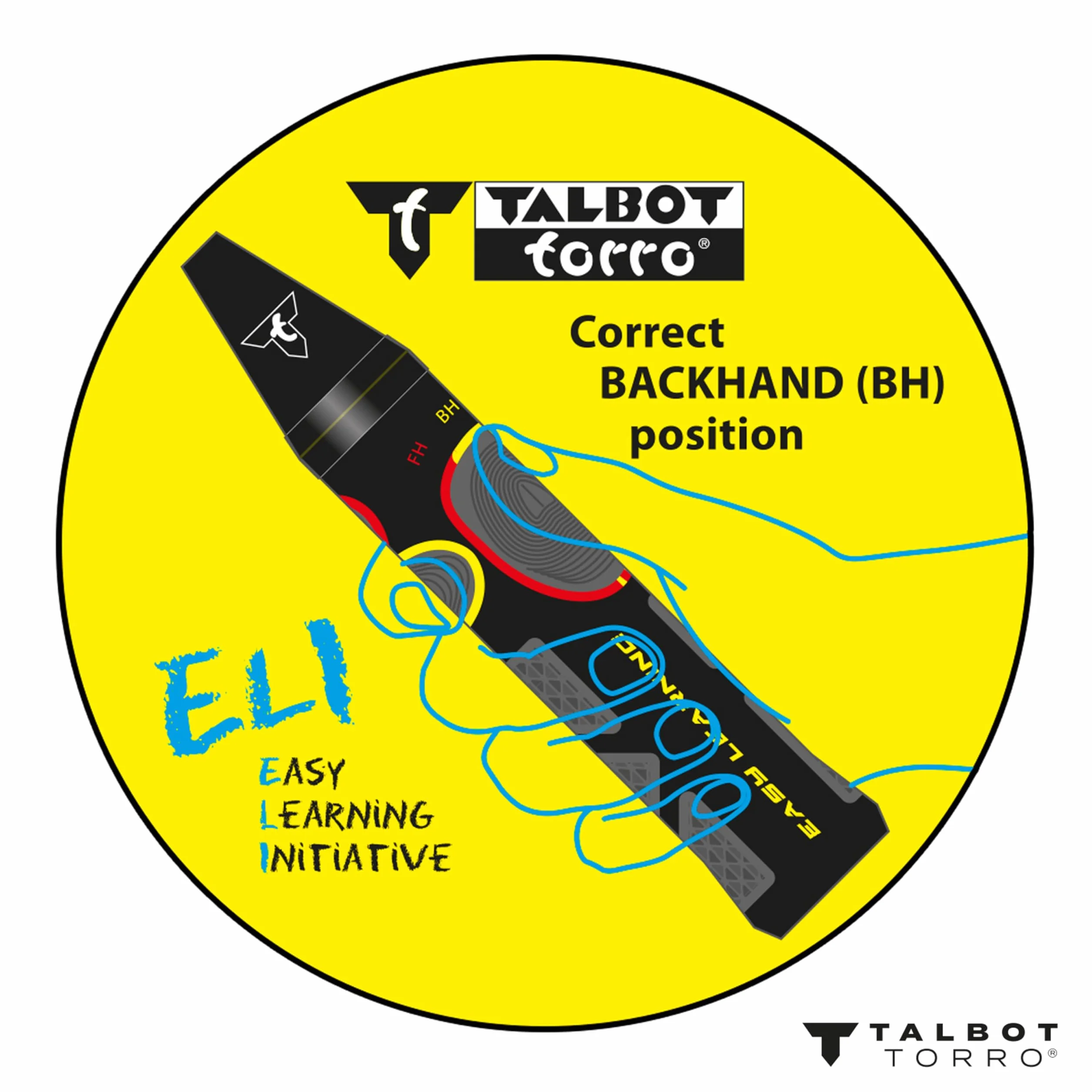 Talbot Torro Rakieta do badmintona ELI Teen 63 cm Uchwyt do nauki Głowa Iso Czarno-żółto-zielona