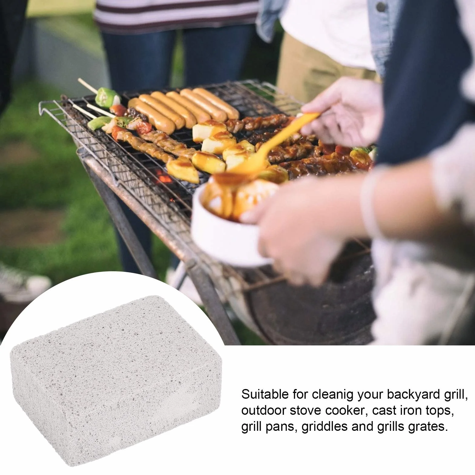 Atyhao Blok do czyszczenia 4 szt. grill czyszczenie cegieł blok plamy kamień środek czyszczący akcesoria kuchenne