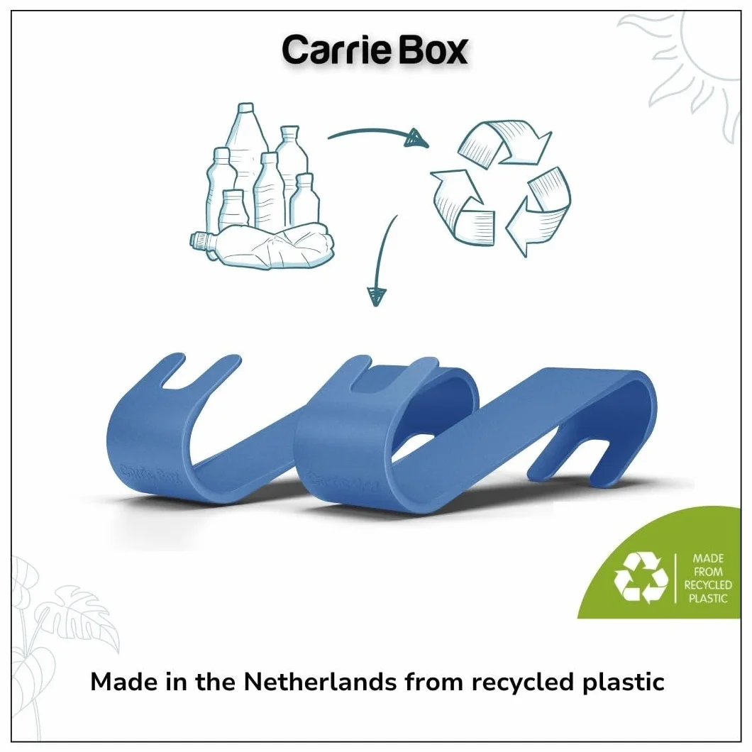 Carrie Box Uchwyt podbieraka z tworzywa sztucznego pochodzącego z recyklingu, drążki teleskopowe, łamanie liści, przechowywanie, akcesoria basenowe, czyszczenie basenu, basen ze stelażem (niebieski)