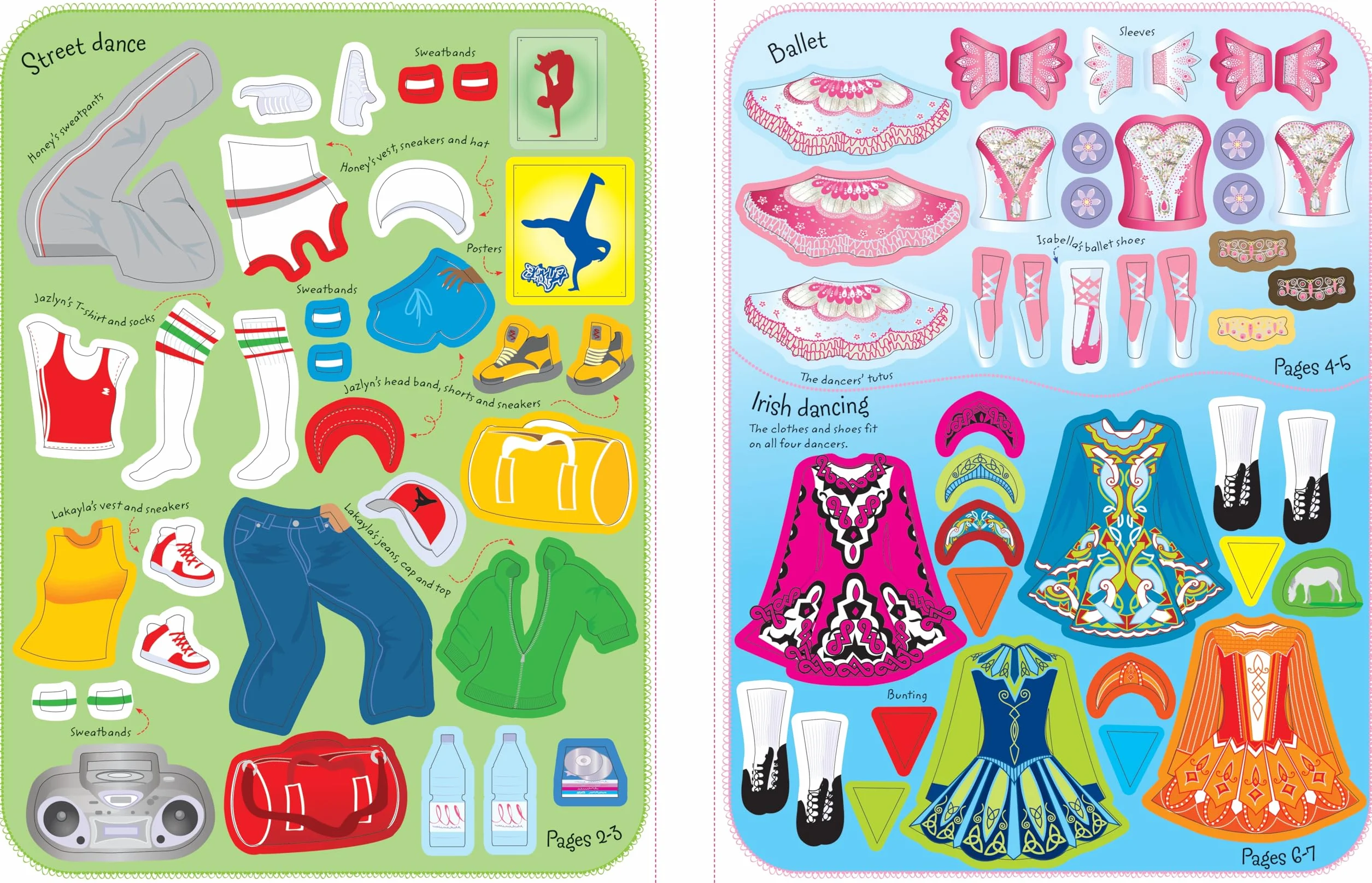 Sticker Dolly Dressing Dancers