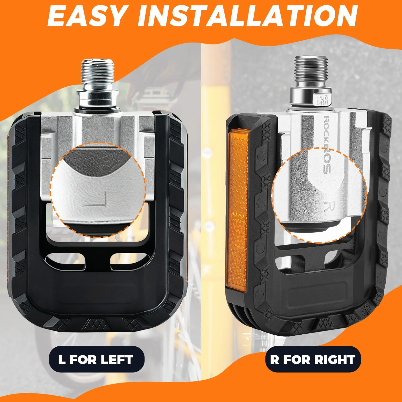 ROCKBROS składane pedały rowerowe płaskie MTB ze stopu aluminium 9/16 cala