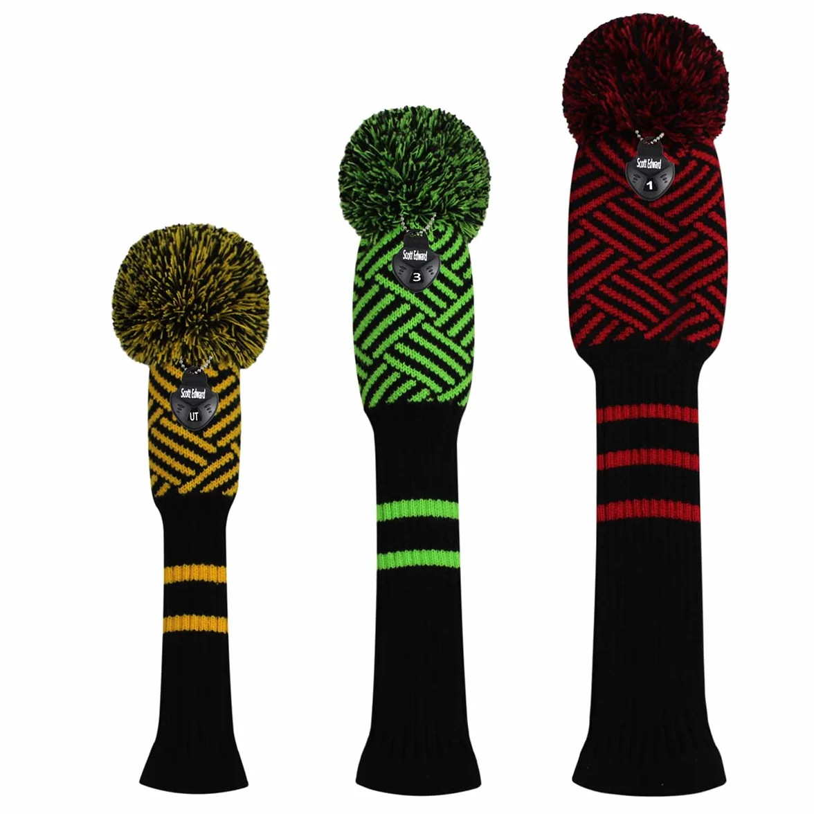 Scott Edward 3 szt. Pokrowce na głowę golfową Driver Fairway Hybrid