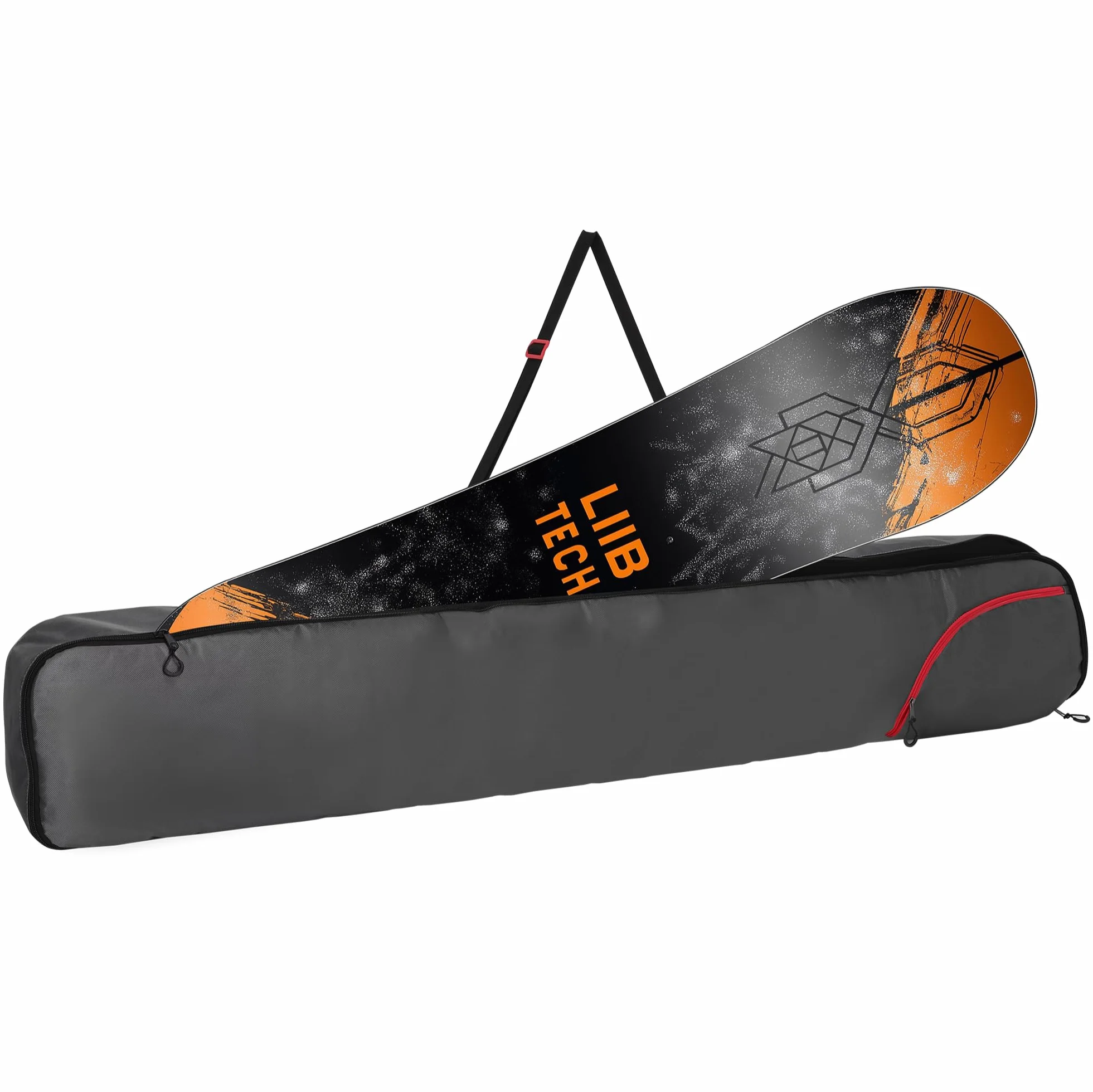 Navaris Torba snowboardowa 157 cm z boczną kieszenią regulowanymi paskami czarno-jasnoniebieska