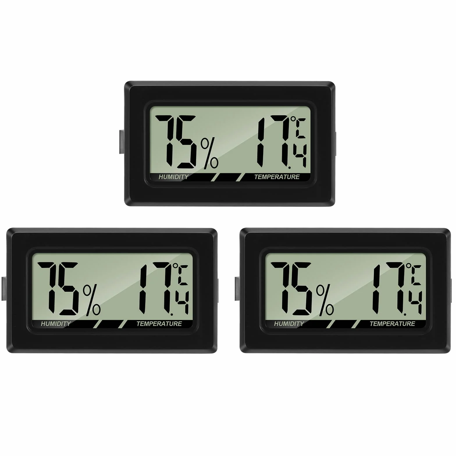 Thlevel Cyfrowy termometr LCD, higrometr, miernik temperatury, wilgotności, termometr do szklarni, samochodów, domu, biura, 3 szt