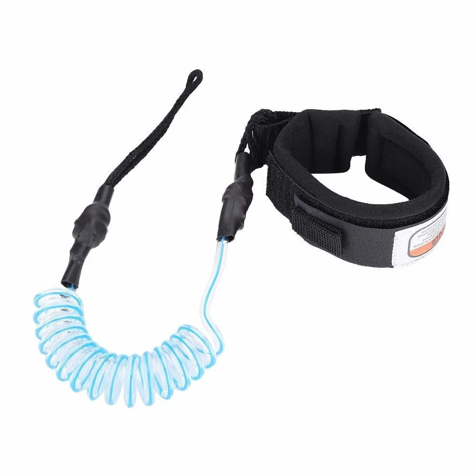 Leash do deski surfingowej SUP 5 mm zwijany spiralny niebieski