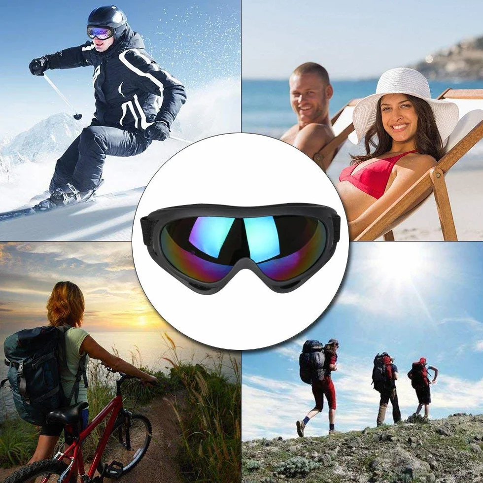 Vicloon Unisex gogle śnieżne wiatroszczelne 100% ochrona przed promieniowaniem UV, jazda na rowerze motocykl skutery śnieżne gogle narciarskie, sporty na świeżym powietrzu okulary narciarskie