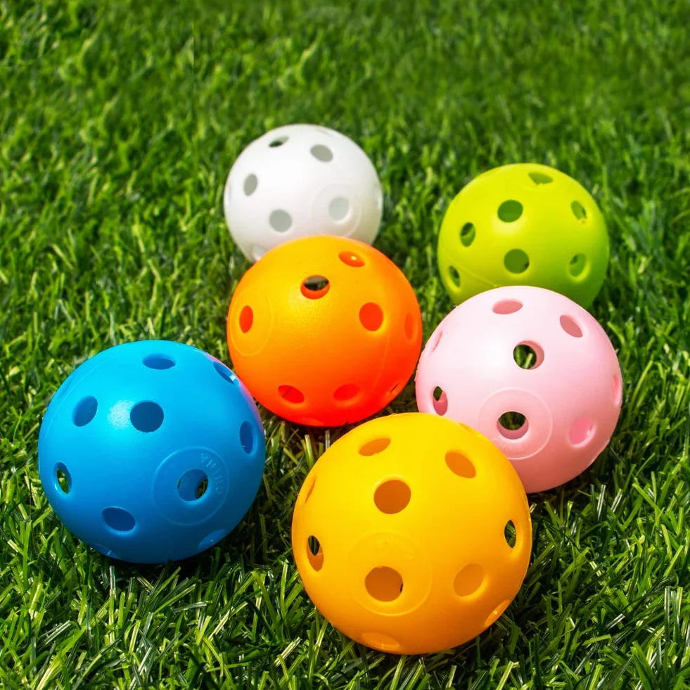 THIODOON Piłka do ćwiczeń golfowych, przepływ powietrza, puste piłki golfowe, 40 mm, plastikowe piłki golfowe do treningu huśtawki, strzelnica do domu, na zewnątrz, gry w golfa, dla dorosłych, dzieci,