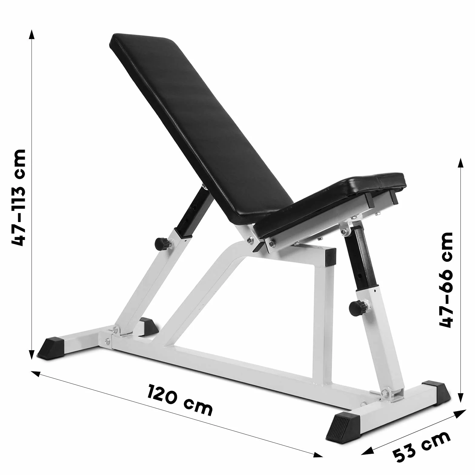 Physionics® Wielofunkcyjna ławeczka do podnoszenia ciężarów – oparcie z 7-stopniową regulacją i 4-stopniową regulacją, składana, obciążenie do 200 kg, ławka skośna, ławeczka płaska, ławka treningowa
