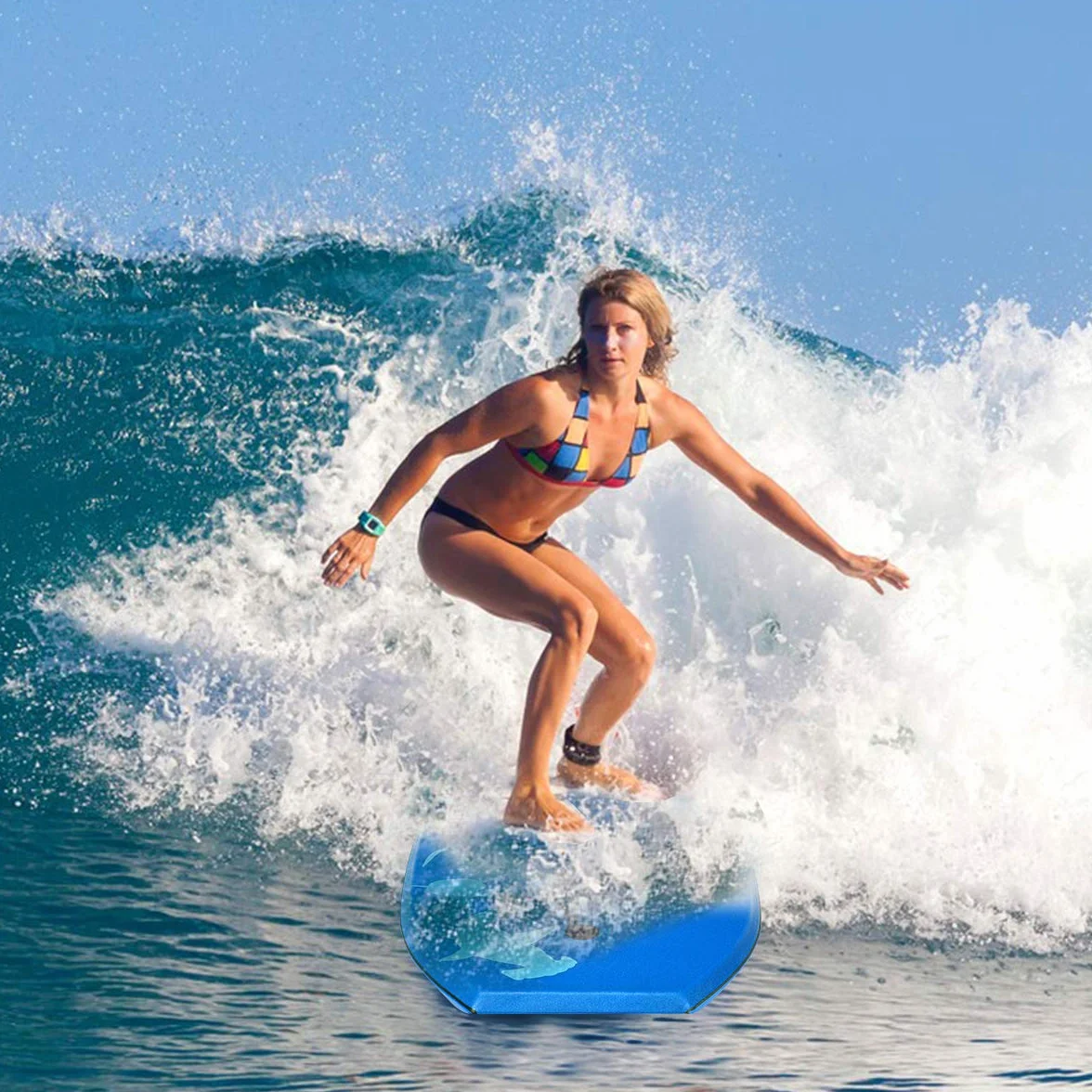 Costway Bodyboard, deska do pływania, deska surfingowa dla dzieci i dorosłych, deska surfingowa, deska Sup-Board, 104 x 52 x 6 cm (niebieska)