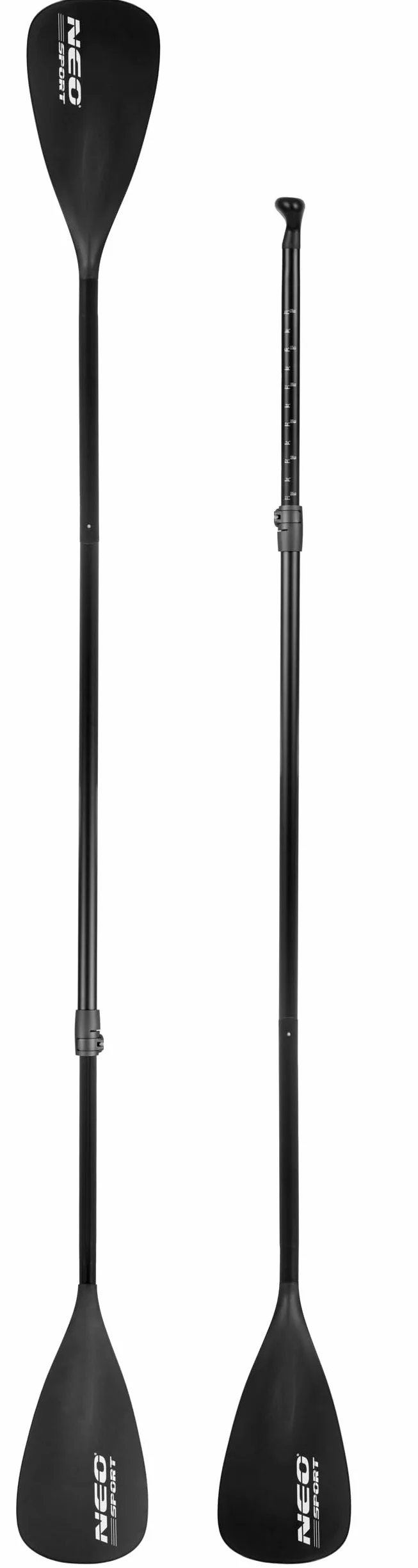 Neo-Sport Teleskopowe Wiosło SUP 2w1 Składane Regulacja Długości 230 cm Do Kajaka i Deski SUP Czarne