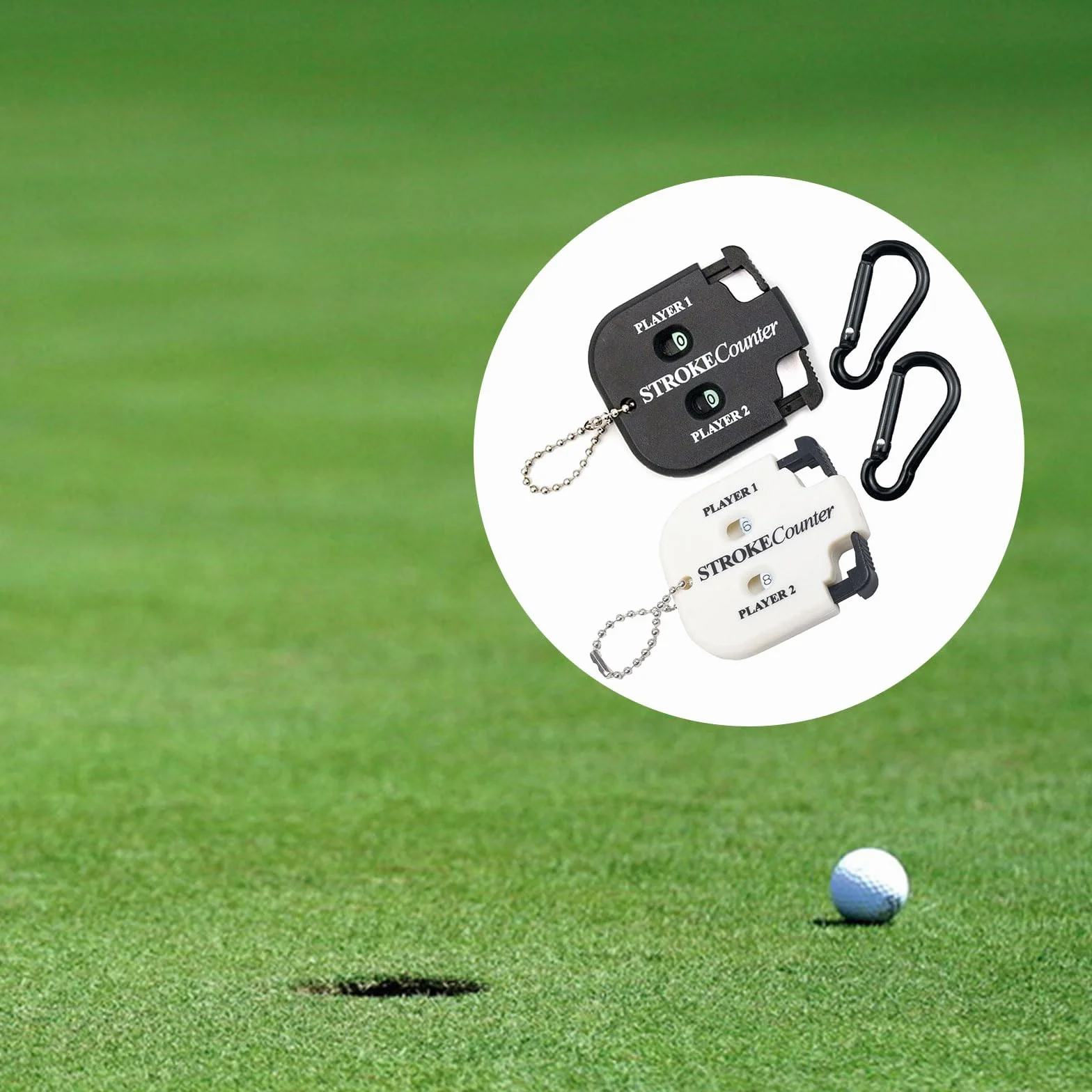 Cerioll Licznik wyników golfowych 2 sztuki licznik uderzeń dla 2 graczy czarny biały