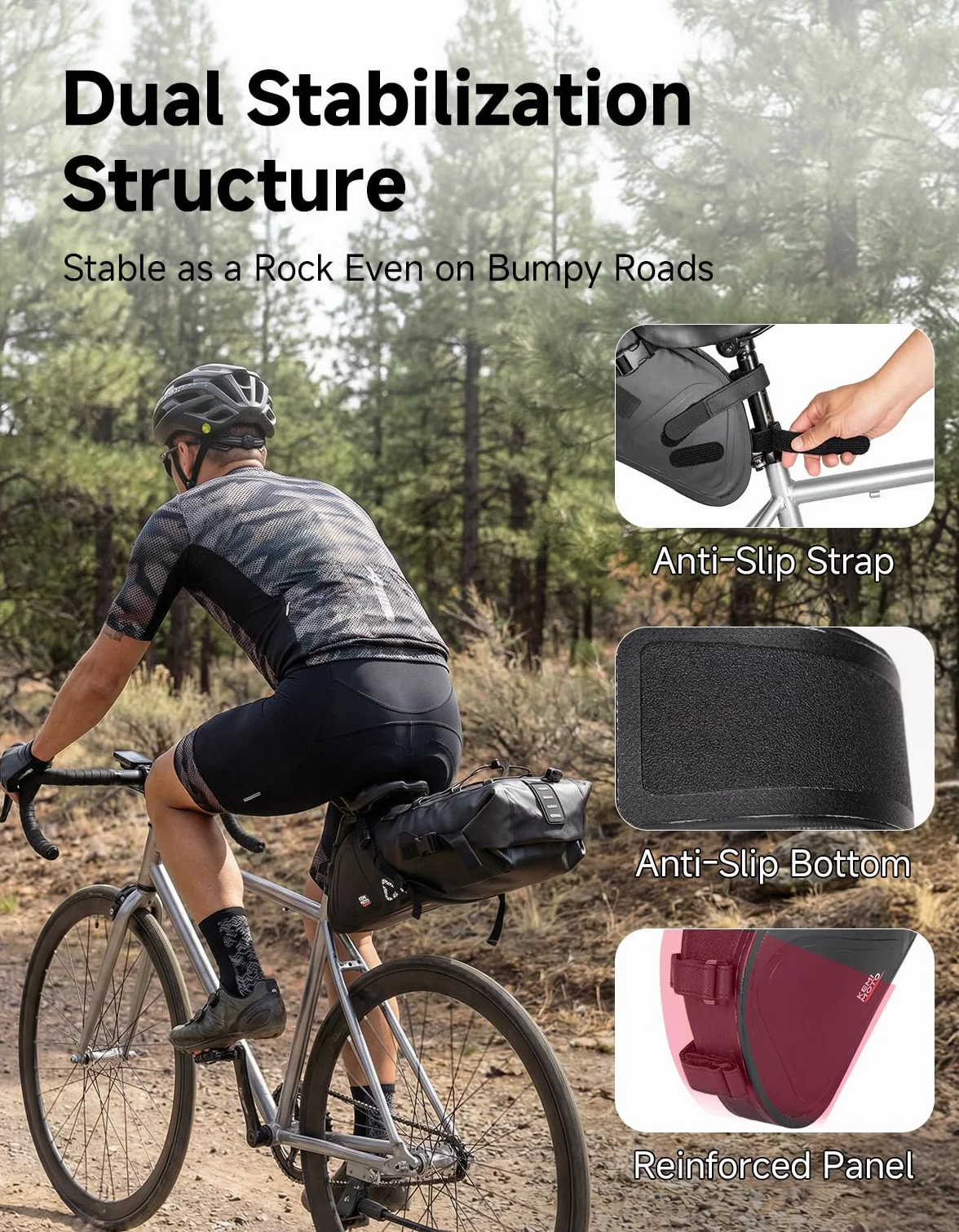 KEMIMOTO Torba na siodełko rowerowe, 15 l, 100% wodoszczelne