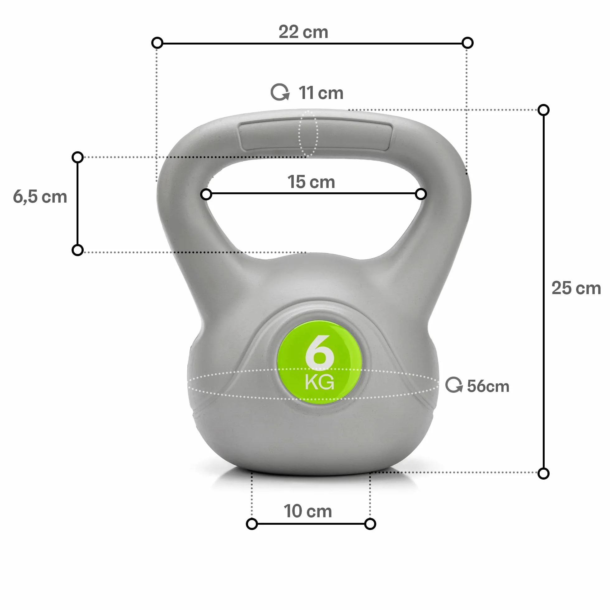 Kettlebell Hantle Bitumiczne Żeliwne 4, 6, 8 kg Obciążnik do Ćwiczeń Siłowych Fitness