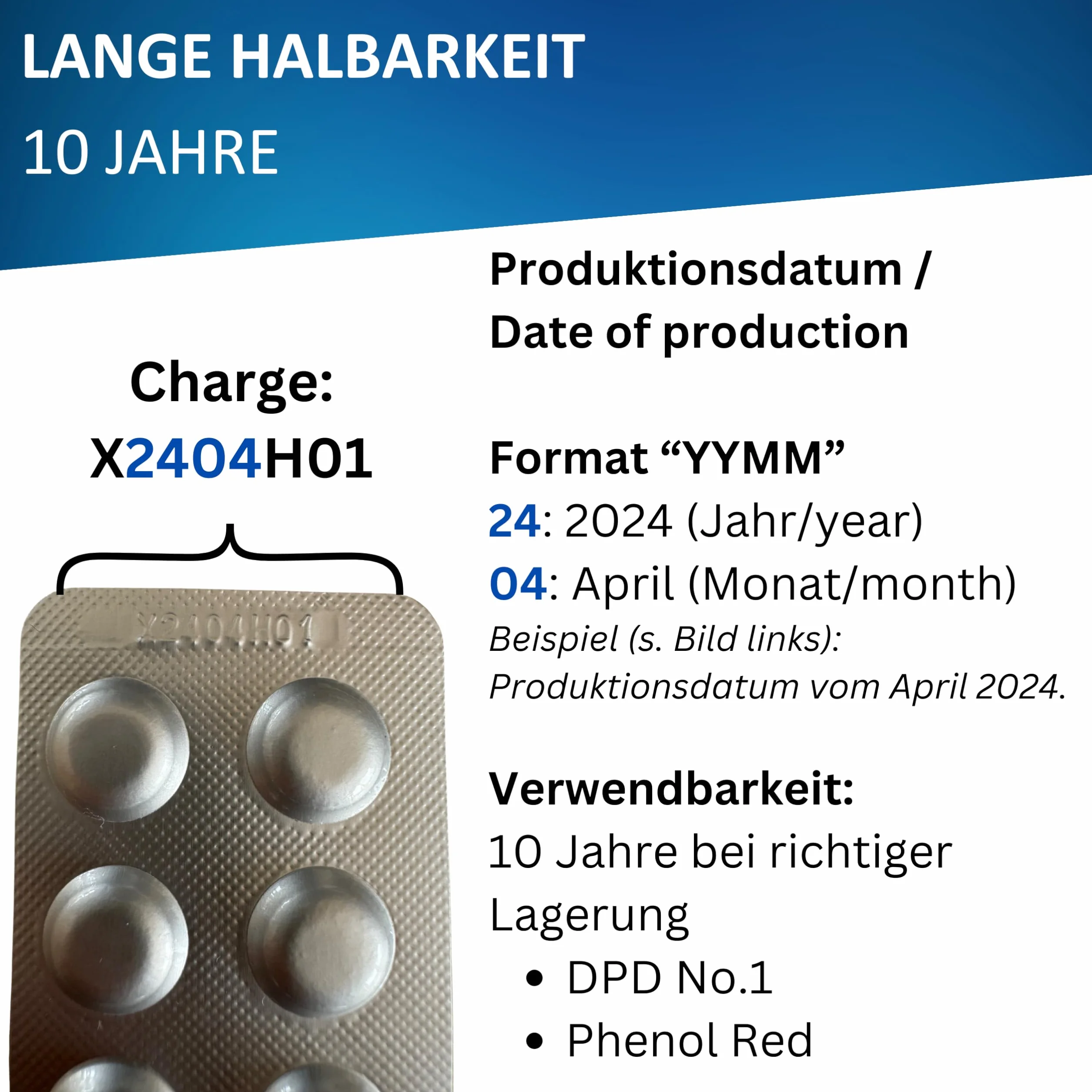 Rapid Tabletki testowe do testera wstrząsów, wartość pH Phenol Red, bez chloru DPD1, tester wody, tester wody, trwałość 10 lat (200)