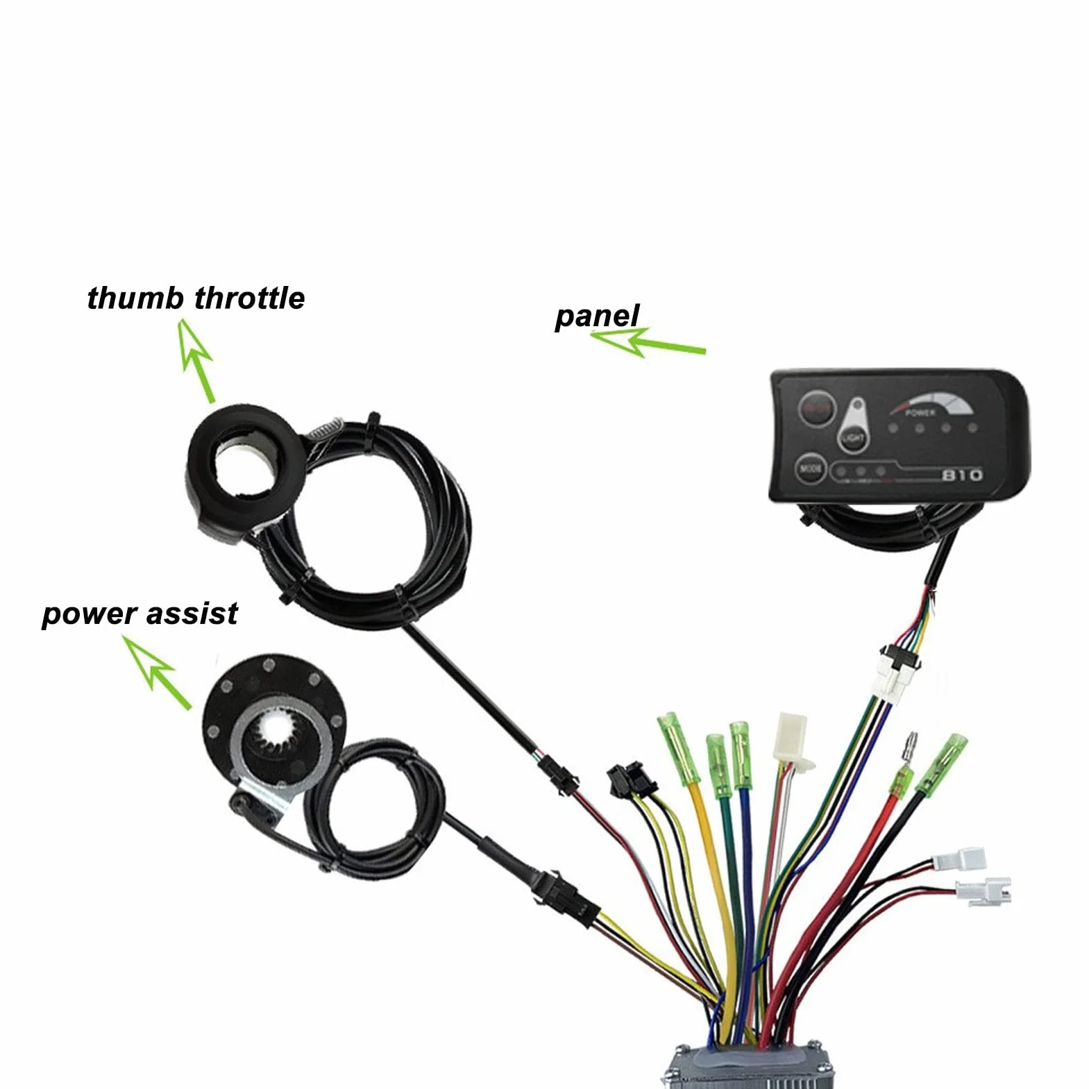 Zestaw do konwersji roweru elektrycznego, 36 V, 48 V, 15 A, kontroler silnika rowerowego, zestaw regulatora prędkości roweru elektrycznego z panelem S810, do silnika 250 W, 350 W