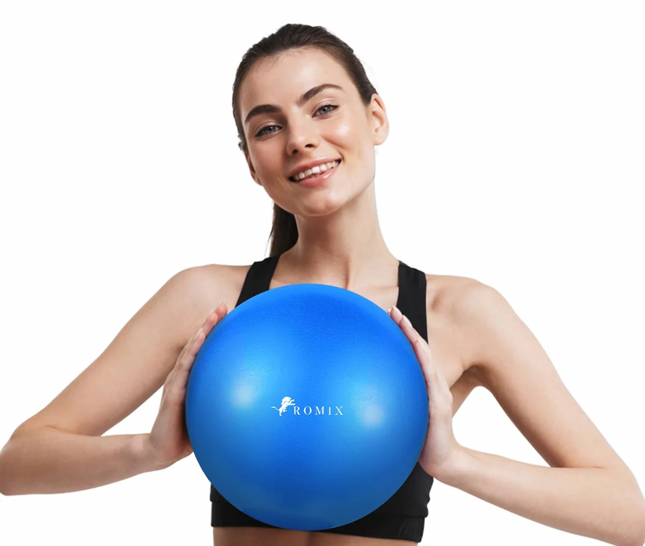 ROMIX Piłka do Pilatesu, 23cm Antypoślizgowa Piłka Gimnastyczna dla Fitness Stabilność, Anti-Burst Piłki Ćwiczeń do Jogi Barre Domu Siłownię Biura
