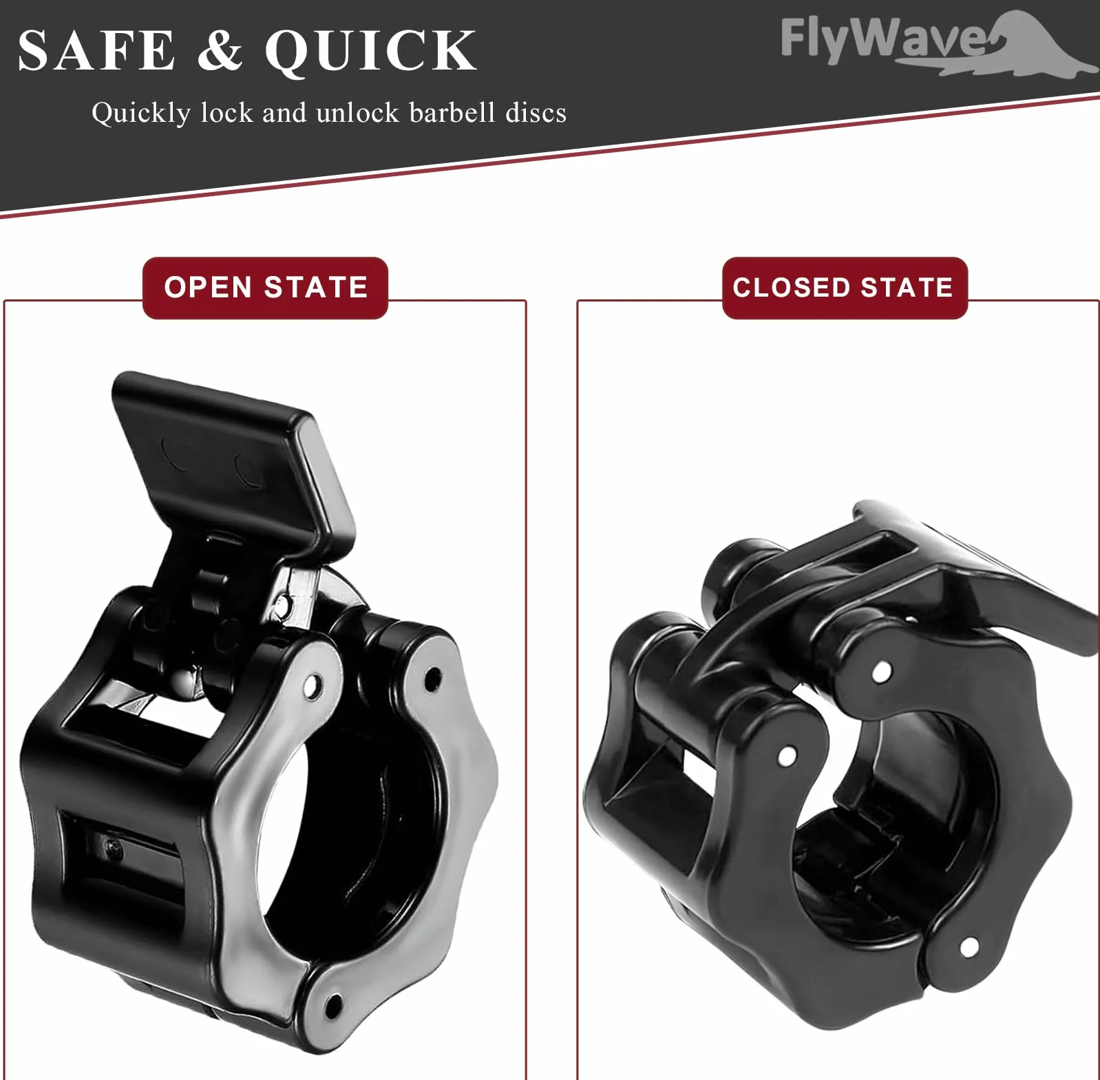 FlyWave Stop dysku kulturystycznego 2 szt. 30 mm czarny