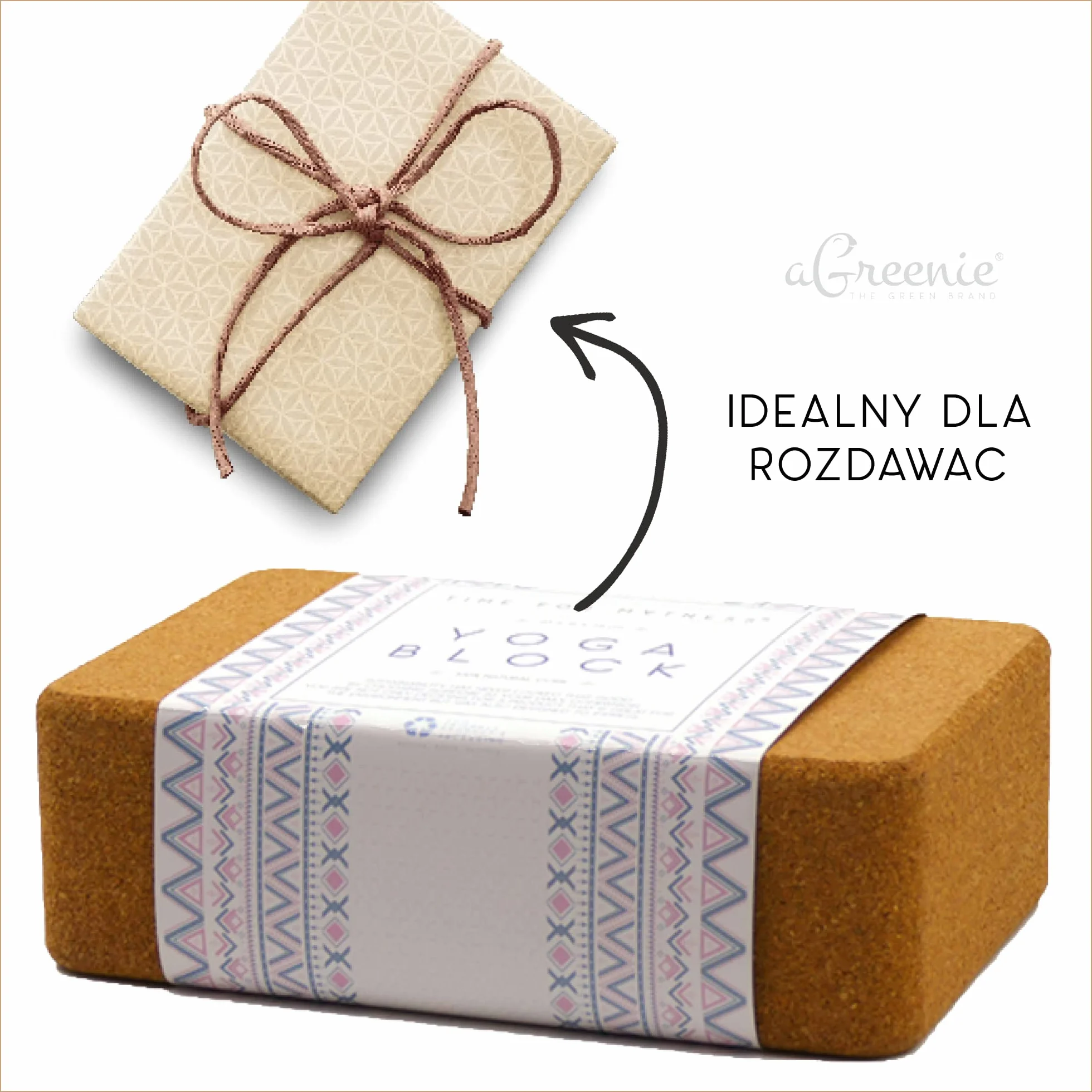 Blok do jogi z korka w 100% naturalny / klocek do jogi w zestawie plecak i instrukcja ćwiczeń, blok do jogi, rozmiar korka