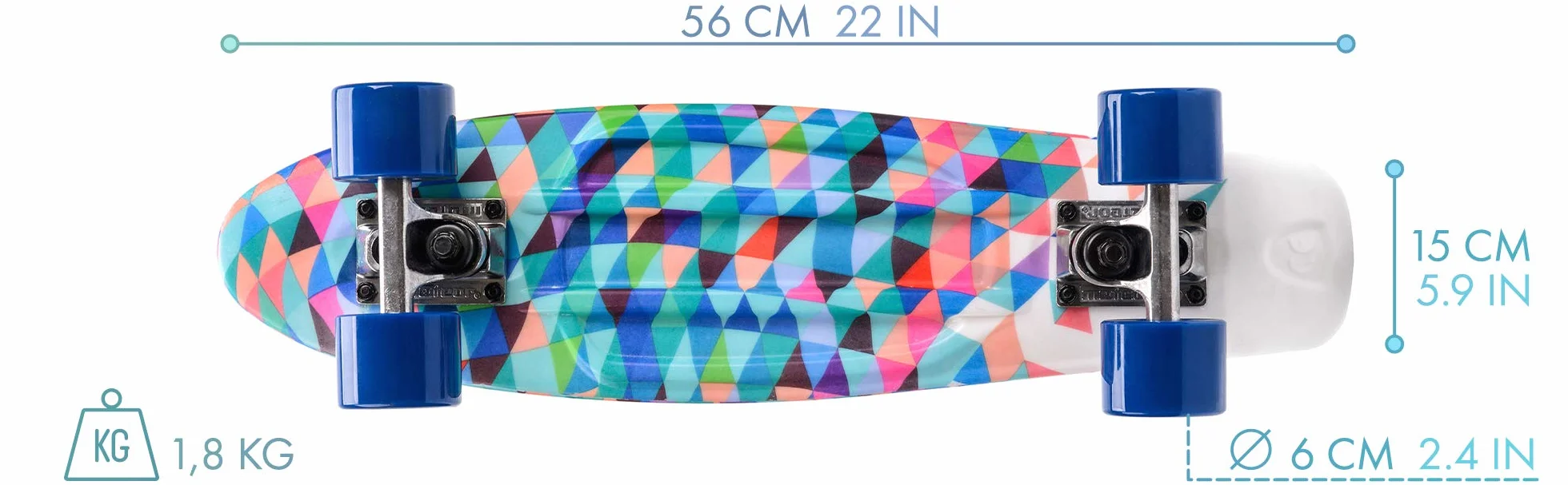 Deskorolka mini cruiser klasyczna fiszka longboard dla dzieci początkujących skatepark retro lekka meteor