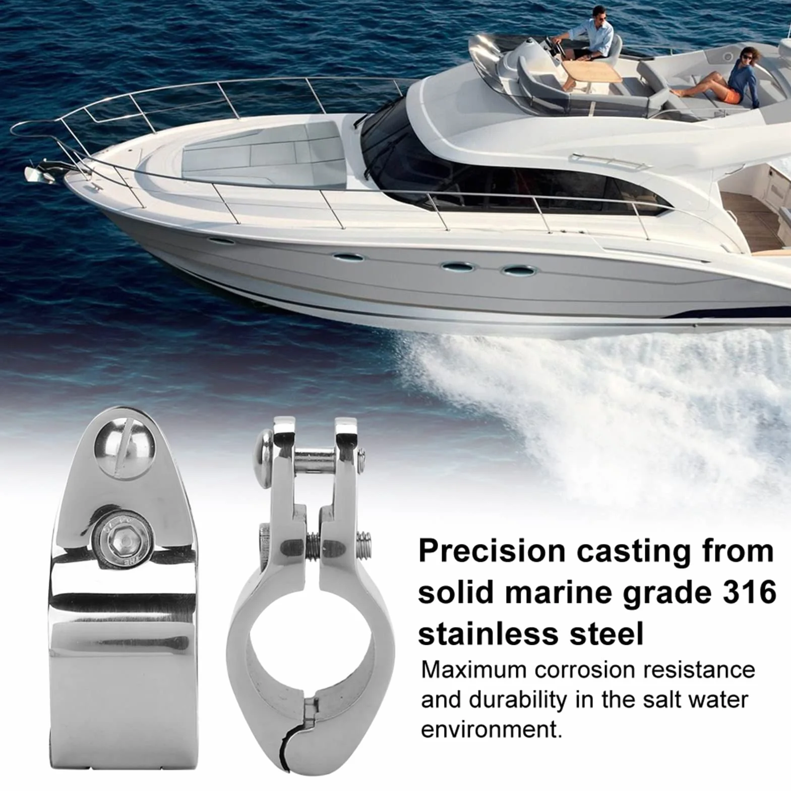 Zestaw 2 szt. Bimini Superior do łodzi, 1-calowy uchwyt na szynę szczękową z zawiasami, górna szczęka zjeżdżalnia łodzi/górna pokrywa, akcesoria do jachtów