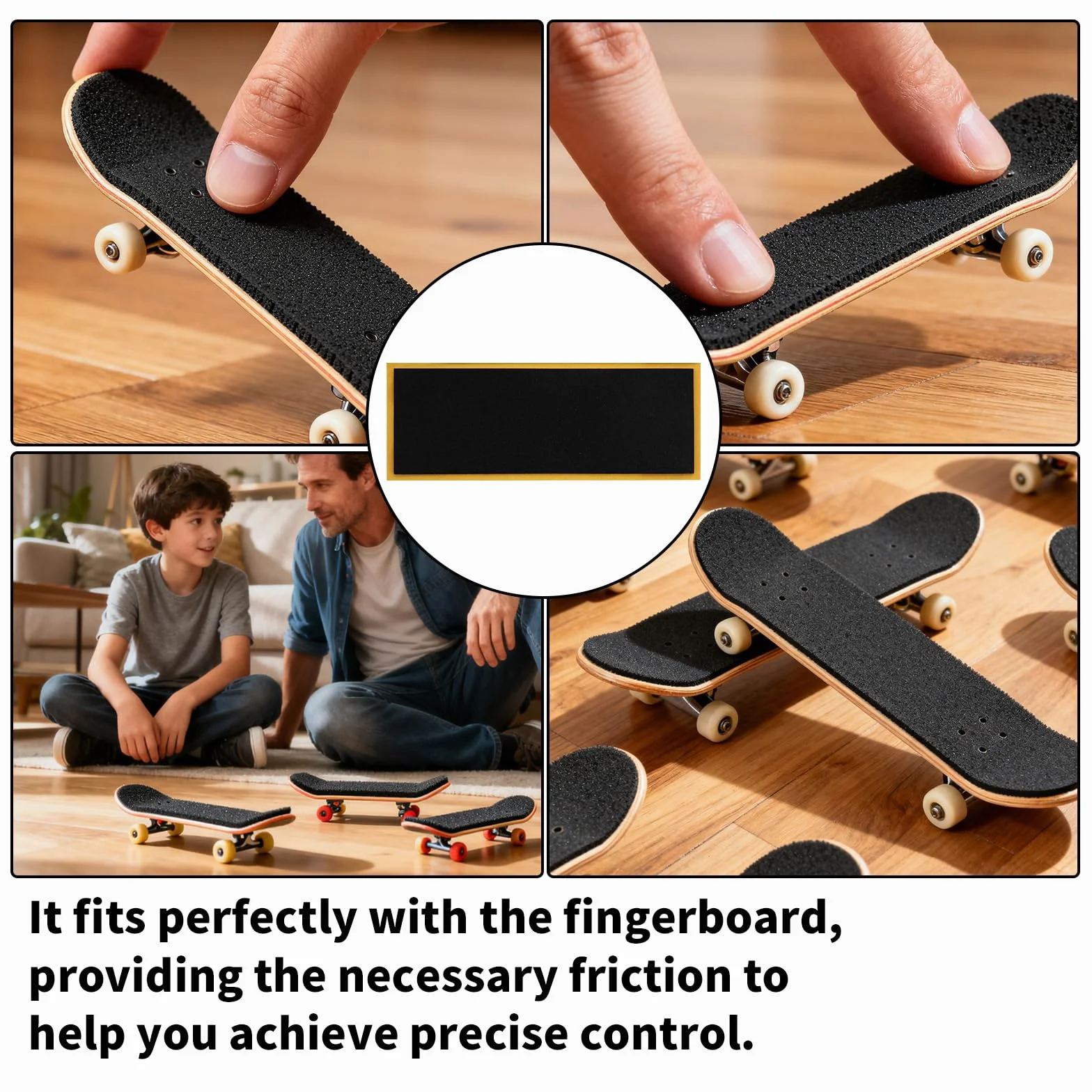 Taśma do Fingerboard 110x38mm Antypoślizgowa Piankowa Naklejka Chwytna Mocny Klej Czarny