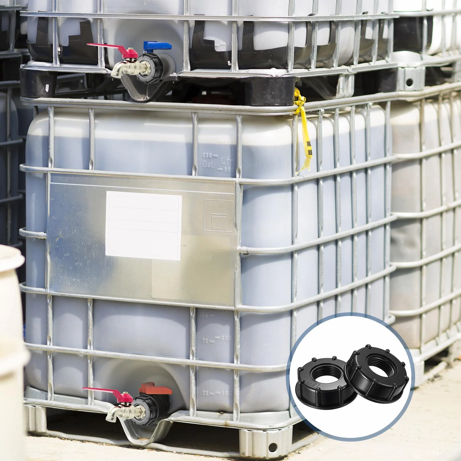 Zaślepka Adaptera IBC 1 Cal Gwint Wewnętrzny Plastikowa Zawór Zbiornika IBC Pokrywa S60x6 Akcesoria do Zbiorników Wody 1000l Czarny