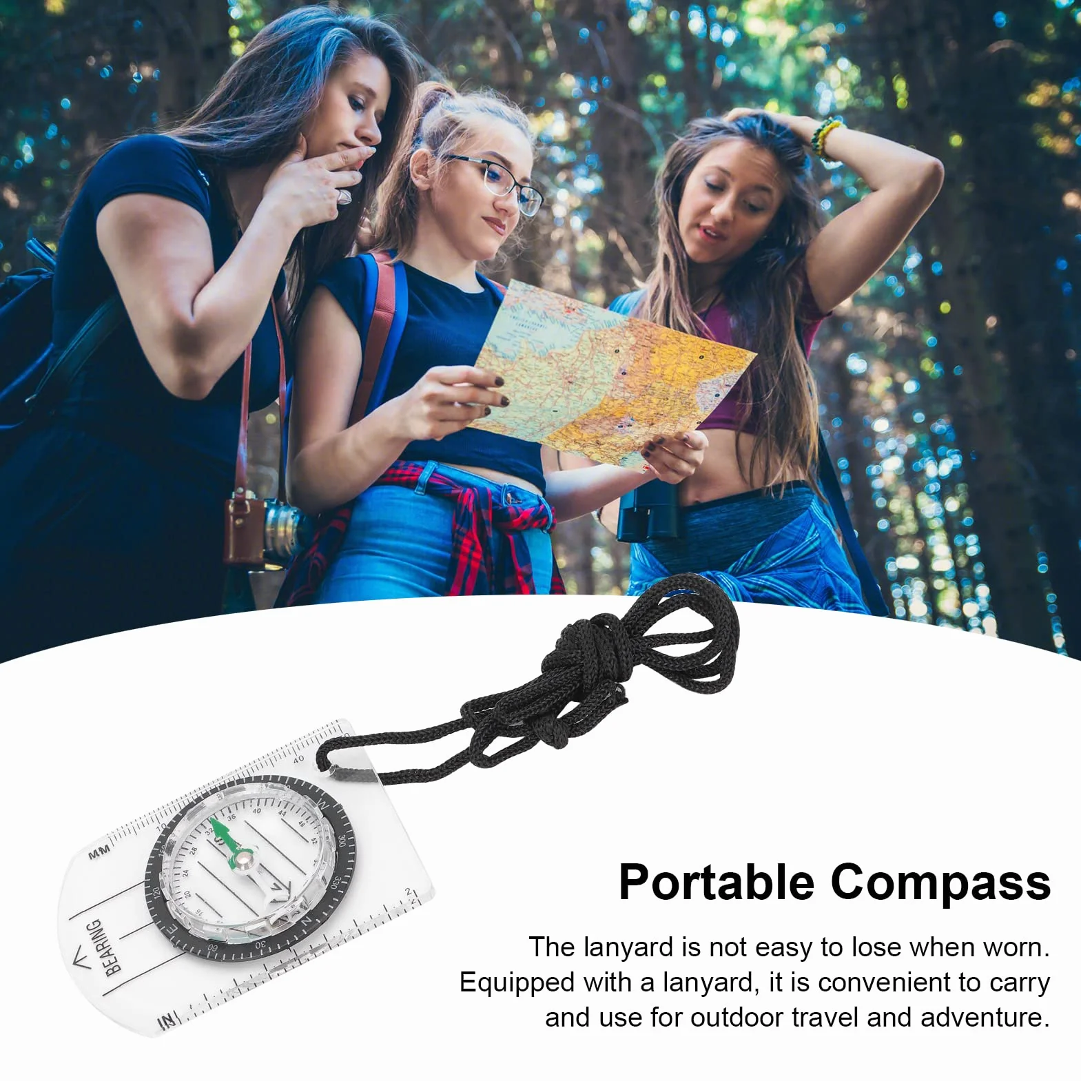 Mini Kompas Lekka Przenośna Skala do Czytania Map Kompas Kompas na Orientację do Kompasu na Zewnątrz Piesze Wycieczki z Plecakiem