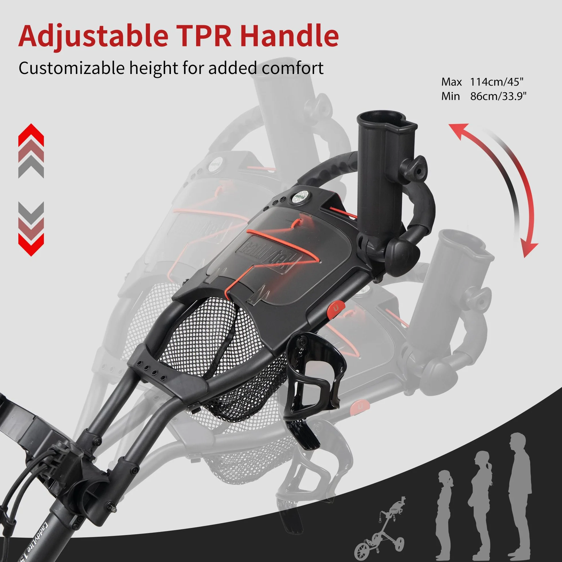 CaddyTek Caddylite wózek golfowy 15,3 V2, Deluxe Quad-Fold, lekki, 3 kolory
