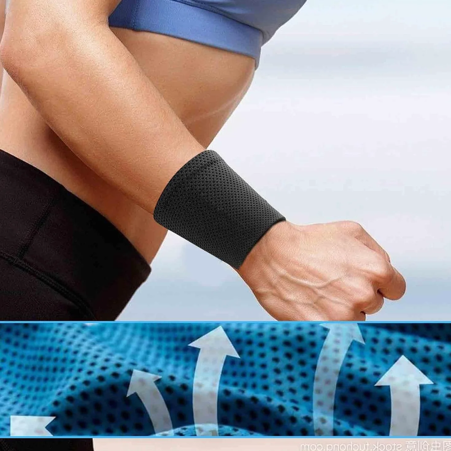 4 sztuki opasek przeciwpotowych na nadgarstek, z włókien lodowego jedwabiu, elastyczna opaska sportowa na nadgarstek, łatwa do czyszczenia, do koszykówki, fitnessu, biegania, tenisa, uprawiania sportu