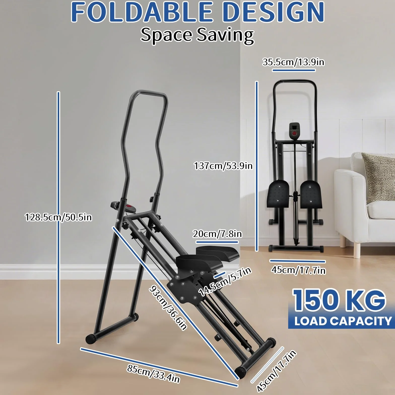 Pionowa maszyna wspinaczkowa Stepper do ćwiczeń domowych, składany fitness z regulowanymi pedałami