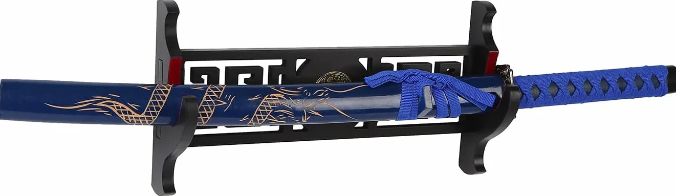 Uchwyt na miecz Katana naścienny - 1-poziomowa ikona Tai Chi aksamitna wyściełana katana uchwyt na miecz samurajski stojak ekspozycyjny różdżka miecz świetlny Wakizashi miecz stojak
