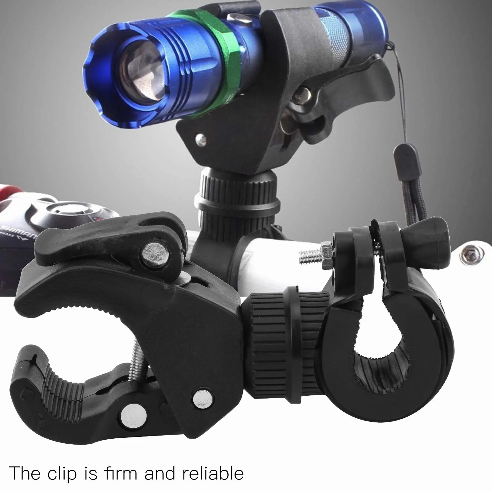 Uchwyt na latarkę rowerową 360° obrotowy 2 sztuki