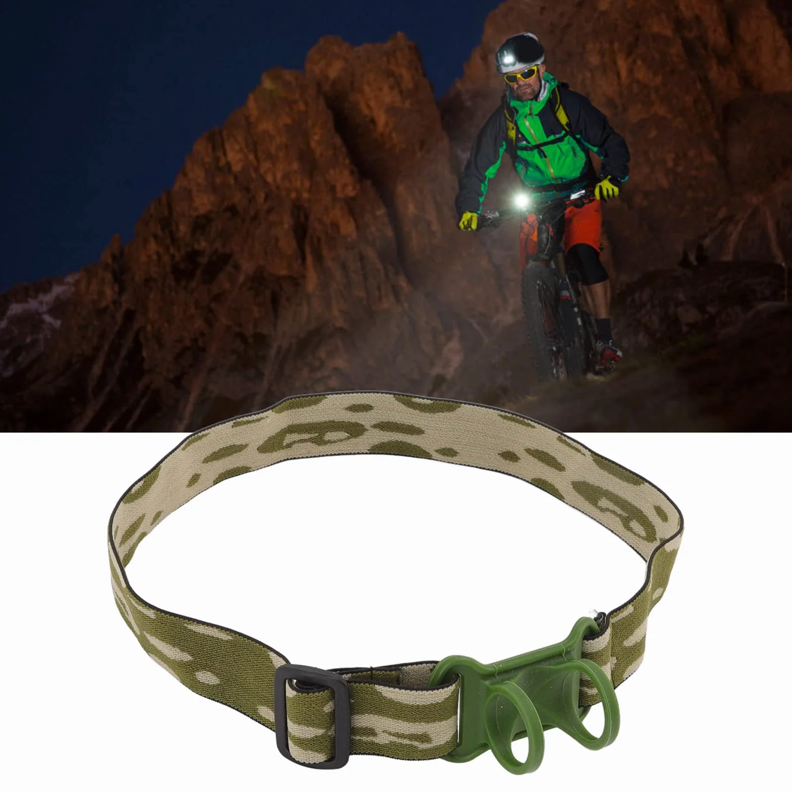 Pasek do Reflektora Regulowany z Uchwytem na Latarki 22-32 mm Elastyczna Opaska do Wymiany dla Wspinaczki, Speleologii, Nurkowania