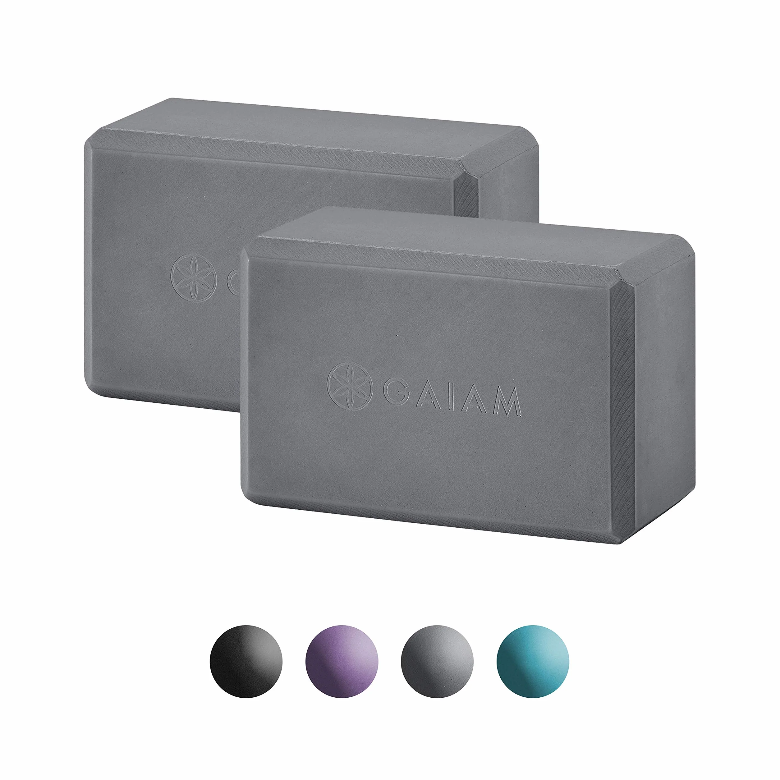 Gaiam Essentials Blok do jogi (2 sztuki) – wspierająca, miękka, antypoślizgowa powierzchnia piankowa do jogi, pilatesu, medytacji