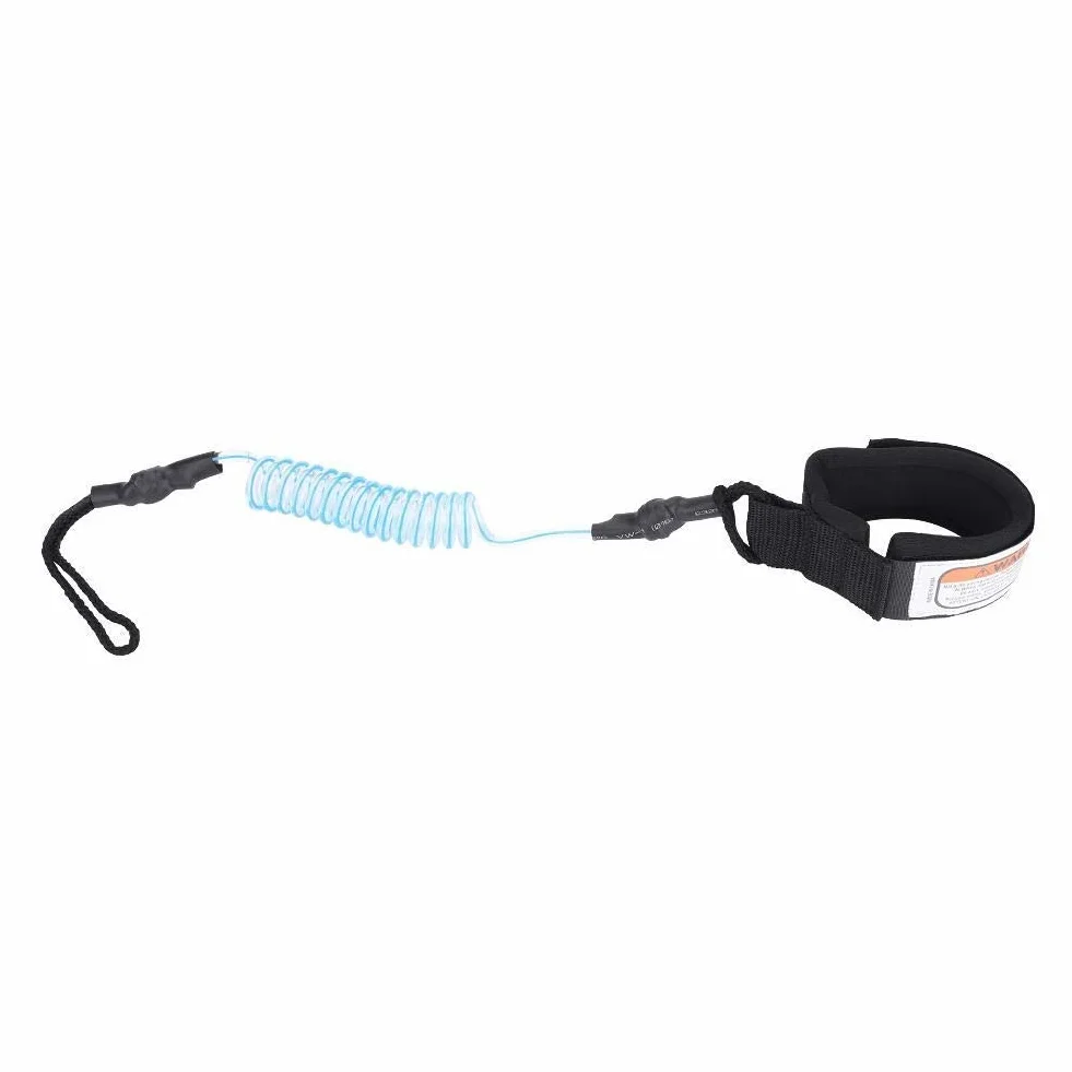 Leash do deski surfingowej SUP 5 mm zwijany spiralny niebieski