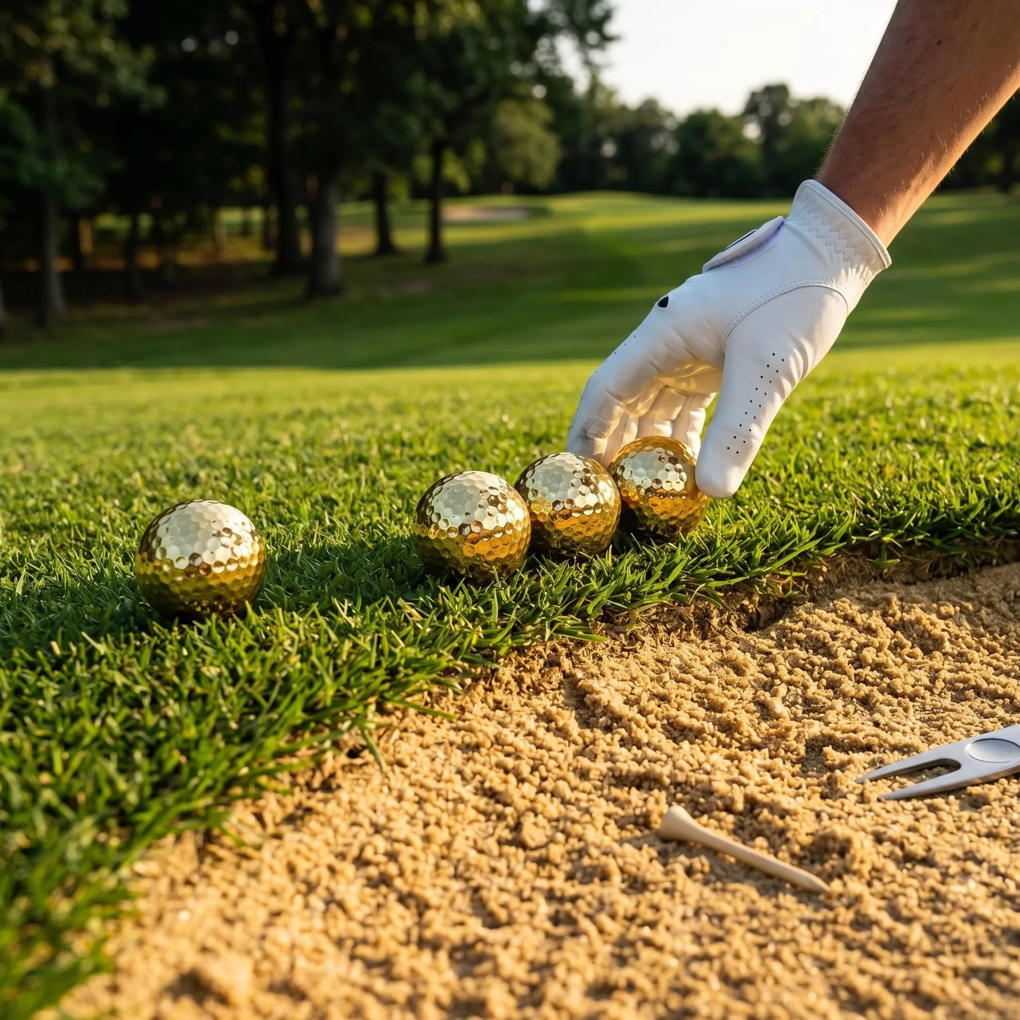 4-częściowa złota piłka golfowa do gry w golfa