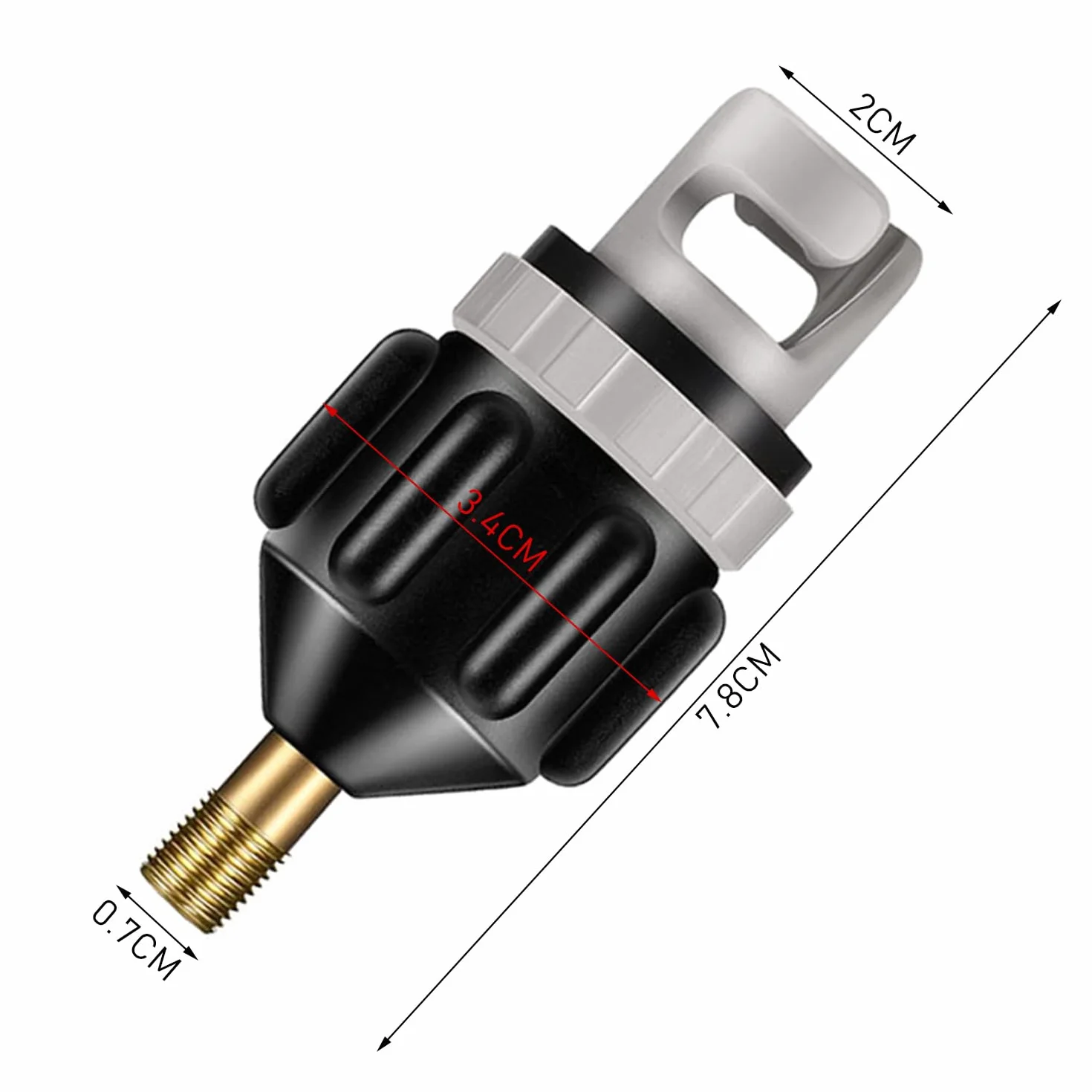 1 x adapter do zaworu powietrza, czarny pompa, adapter SUP dla mężczyzn, adapter pompki powietrza do kajaków, pontonów itp.