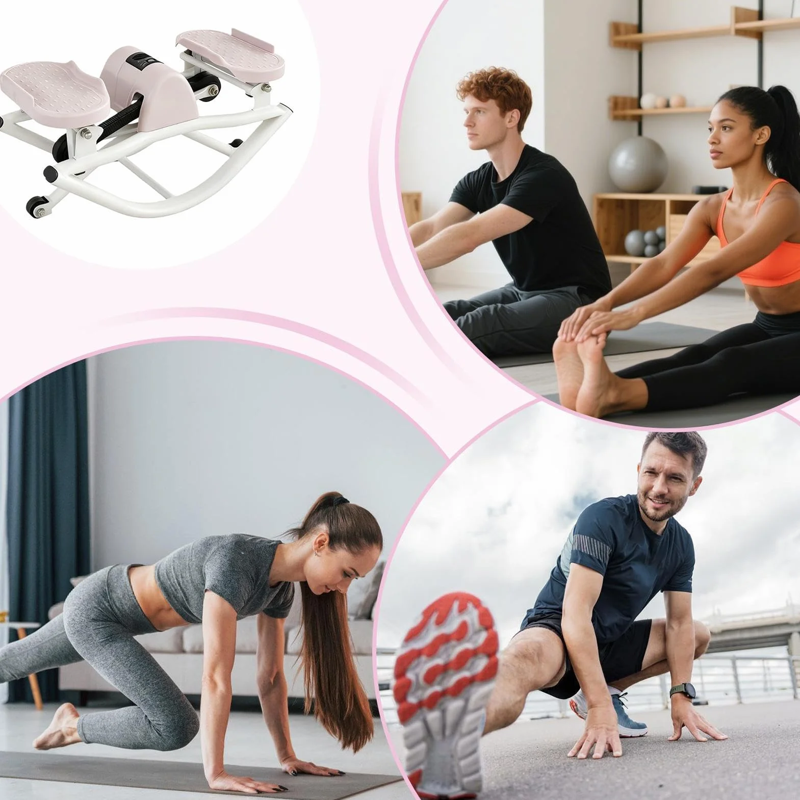 Rock Stepper Side to Side przenośny sprzęt fitness do ćwiczenia równowagi z taśmami oporowymi