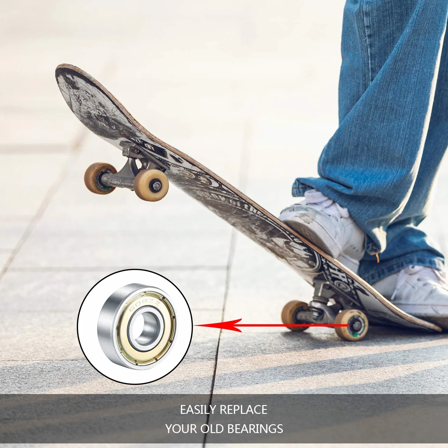 20 szt. łożysk deskorolki, 608ZZ podwójnie ekranowane łożyska kulkowe, małe łożyska części zamienne do wrotek longboard (srebrne)