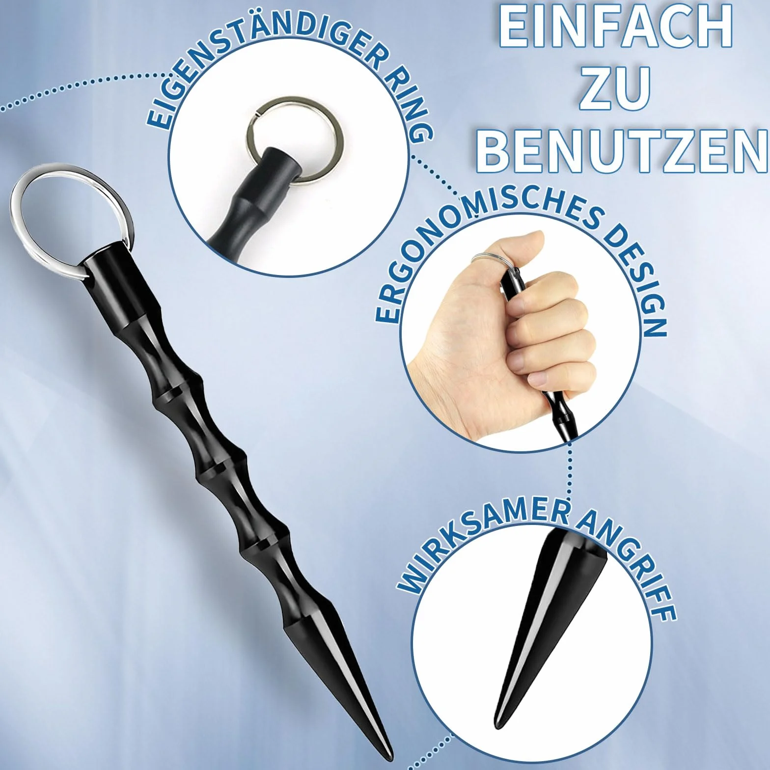 FlyWave Kubotan Breloczek do Kluczy do Samoobrony - Broń Obronna dla Kobiet, Lekki i Ergonomiczny, Legalny i Skuteczny
