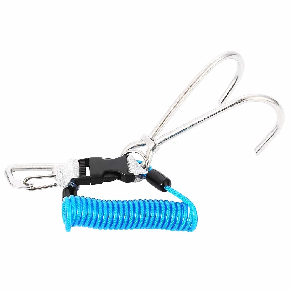 Cocoarm Hak na rafę do nurkowania, stal nierdzewna, podwójny Scuba Drift Hook z pierścieniem D