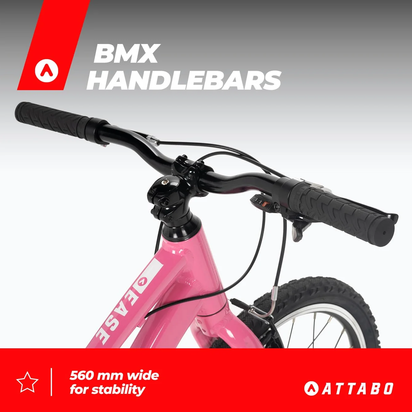 ATTABO Rower dziecięcy Ease 20" lekki trwały niski zwis ergonomiczna kierownica BMX Shimano Altus akcesoria bezpieczeństwa