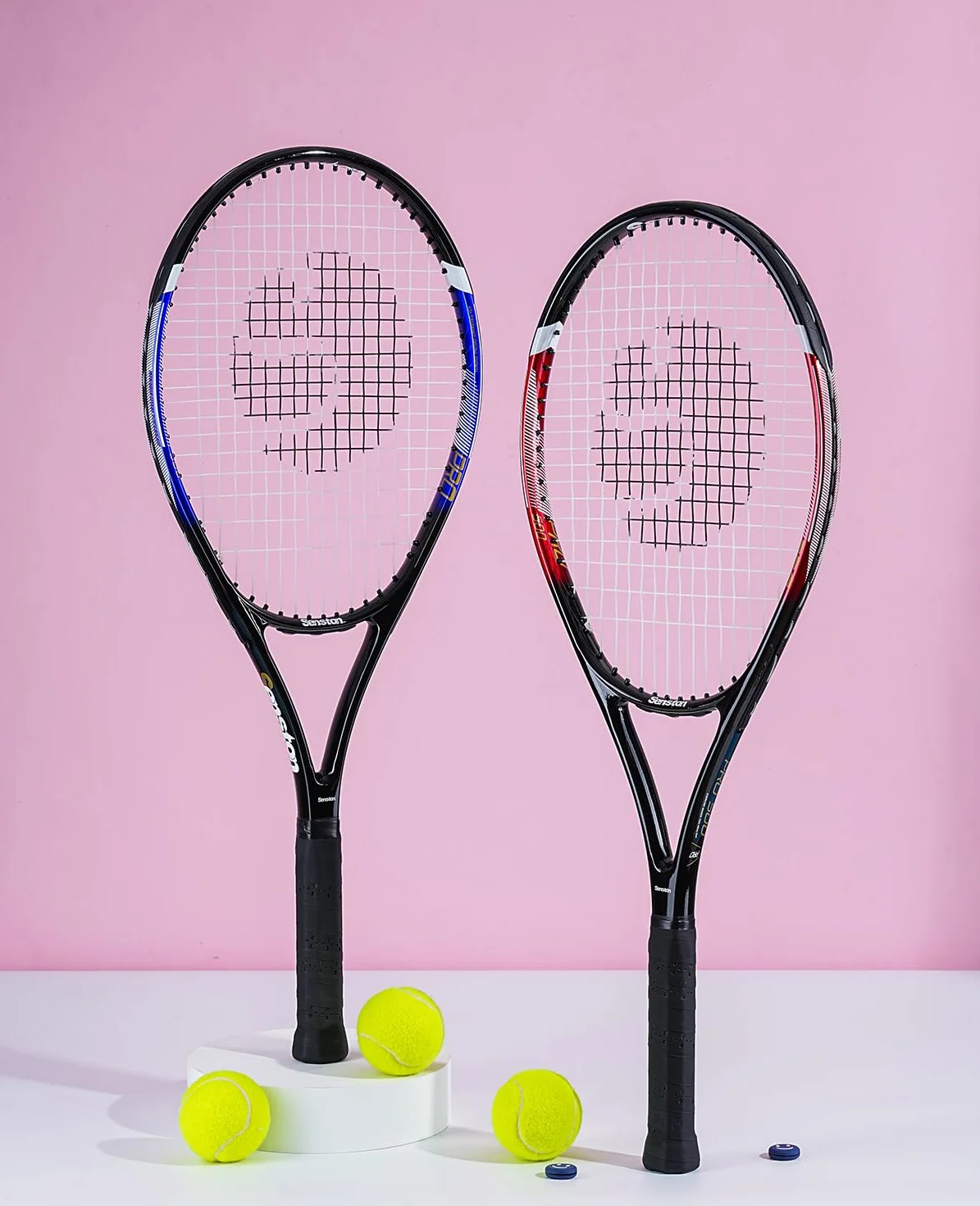 Senston Rakieta tenisowa dla dorosłych 68,6 cm zestaw 2 rakiety 3 piłki