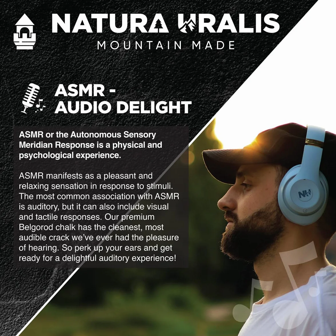 Natura Uralis Mini Batony z Premium Kreda Belgorodzka | 500g Białej Kredy - Niesamowity Chrup, Aksamitna i Zwarta Tekstura, ASMR, Naturalny Węglan Wapni